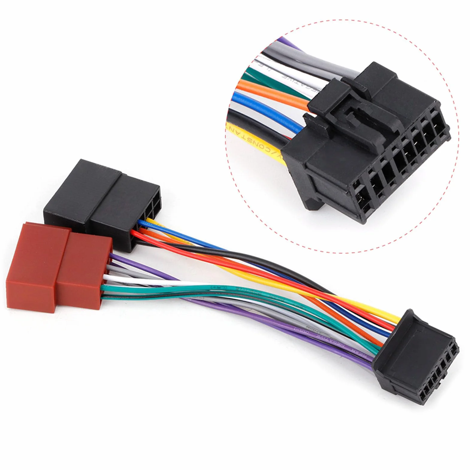WIĄZKA STEREO CAR 16 PIN DO MINI ISO 8PIN Kabel Okablowania dla 2003-On-łatwa Instalacja, Adapter Wtyczki i Odtwarzania