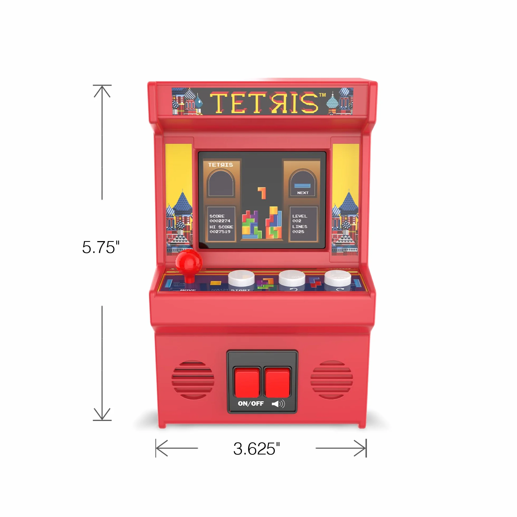 Arcade Classics Tetris, klasyczna gra zręcznościowa retro z kolorowym ekranem TFT, miniaturowa replika