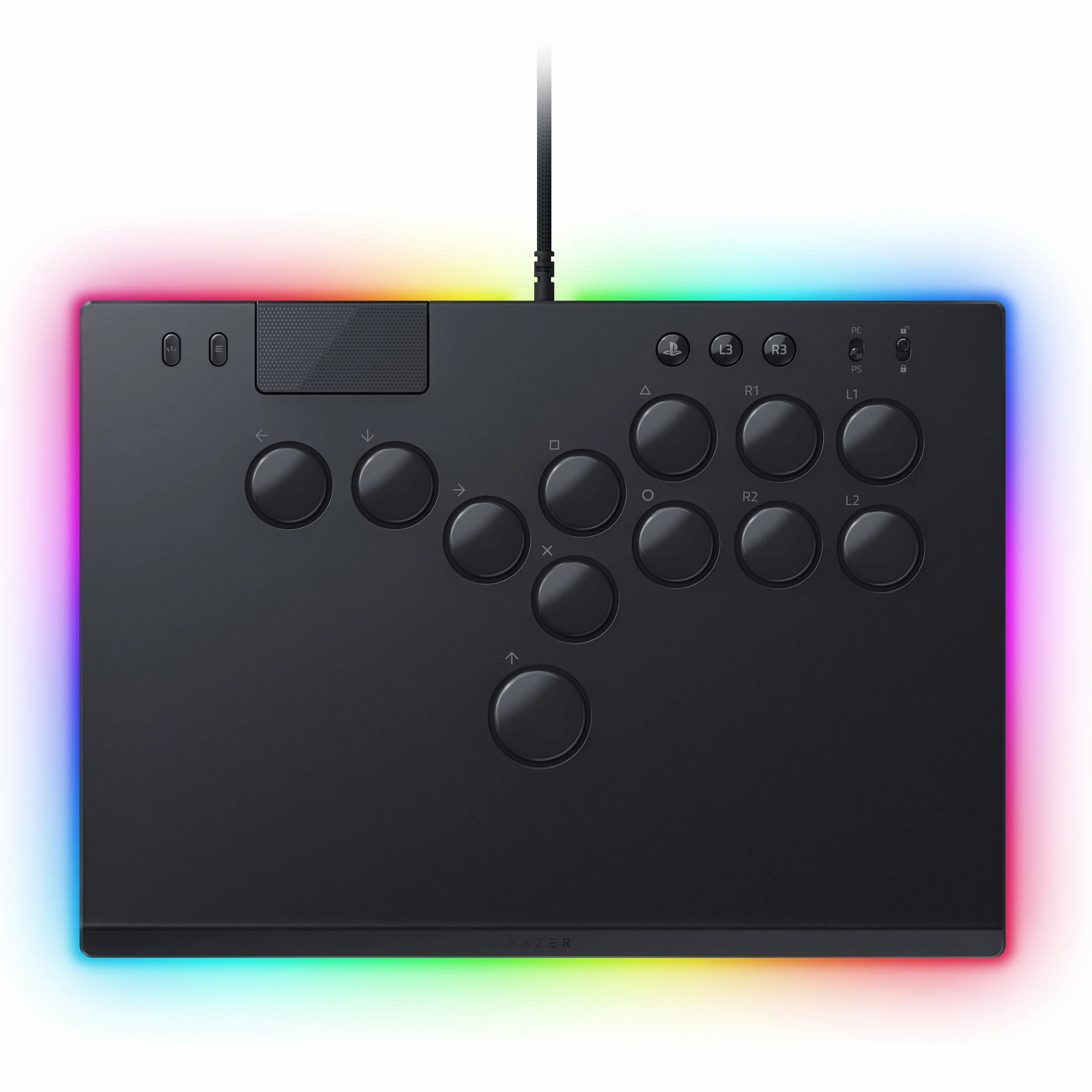 Razer Kitsune - Optyczny kontroler zręcznościowy tylko klawisze do PS5 i PC (Precyzyjny układ czterech przycisków ruchu, Liniowe niskoprofilowe przełączniki optyczne Razer) Czarny