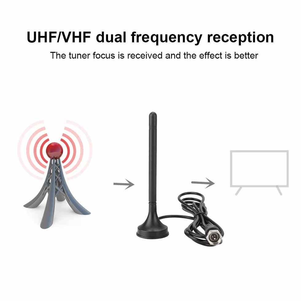 Antena telewizyjna, bezprzewodowa wewnętrzna/zewnętrzna cyfrowa antena HDTV 10db z przyssawką Antena telewizyjna UHF/VHF Freeview do telewizji -T/radia DAB.