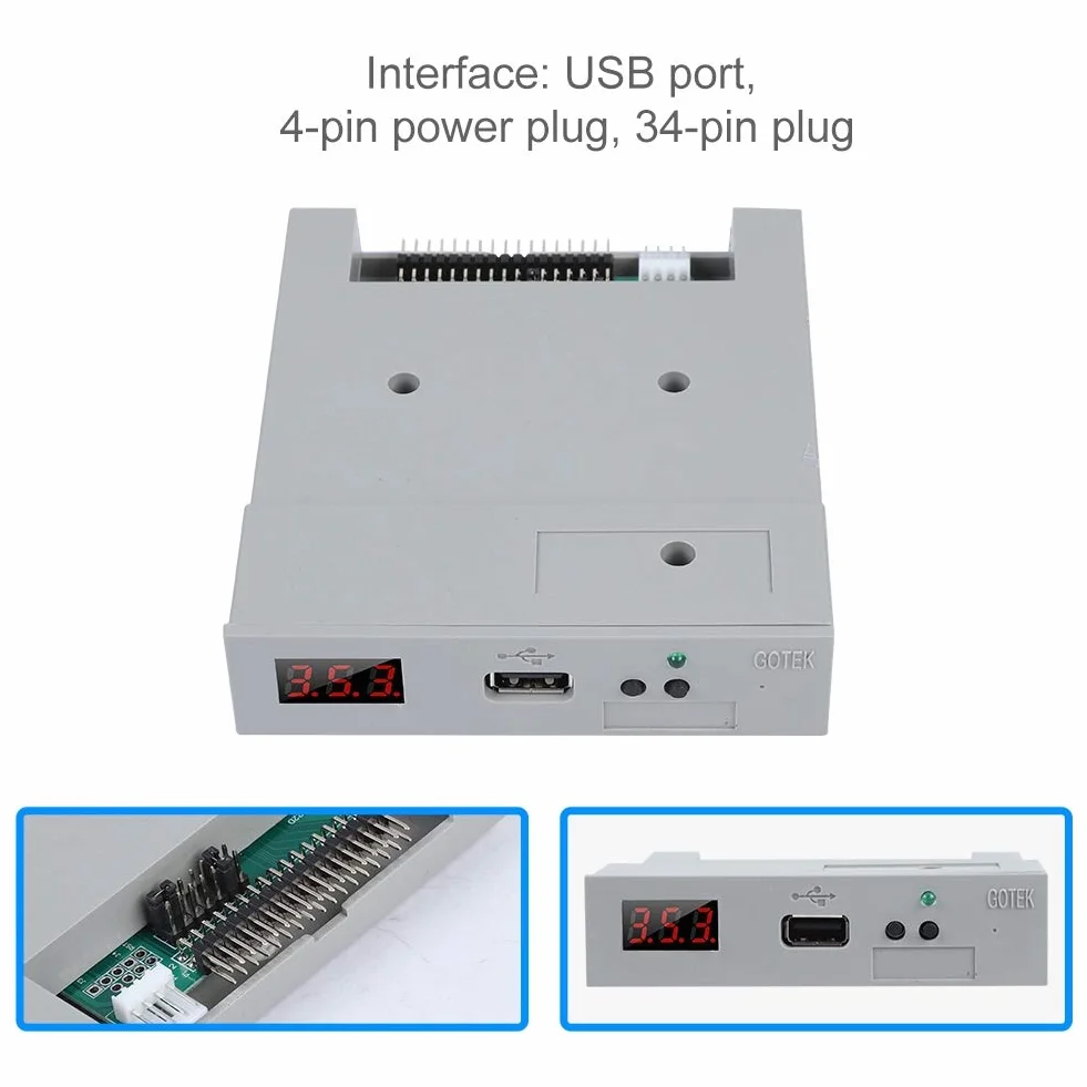 Emulator dyskietek USB, 1M44-U100 3,5 cala 1,44 MB USB SSD Emulator Plug and Play, wbudowana pamięć do przełączania danych i konwersji nadaje się do dyskietek przemysłowych urządzeń