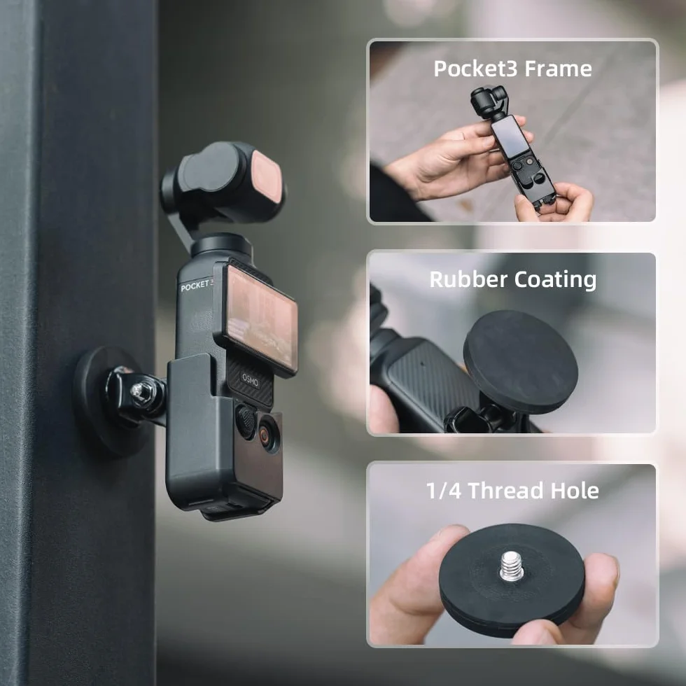Magnetyczny uchwyt na kamerę do DJI Osmo Pocket 3, podstawa magnetyczna na biurko stojak adapter rozszerzeń uchwyt montażowy kompatybilny z DJI Osmo Pocket 3 akcesoria