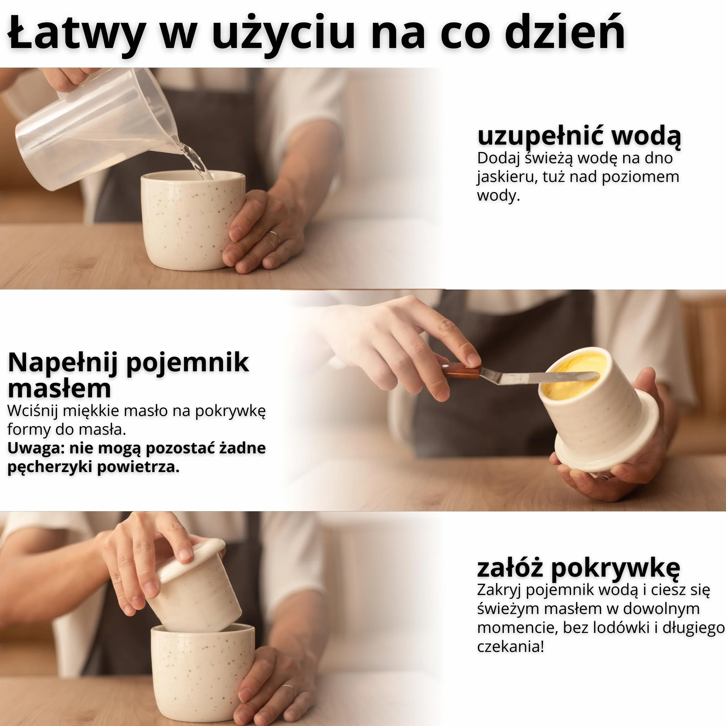 DEKAZIA® Maslenka Francuska Chłodzona Wodą 250gr Słoik Ceramika