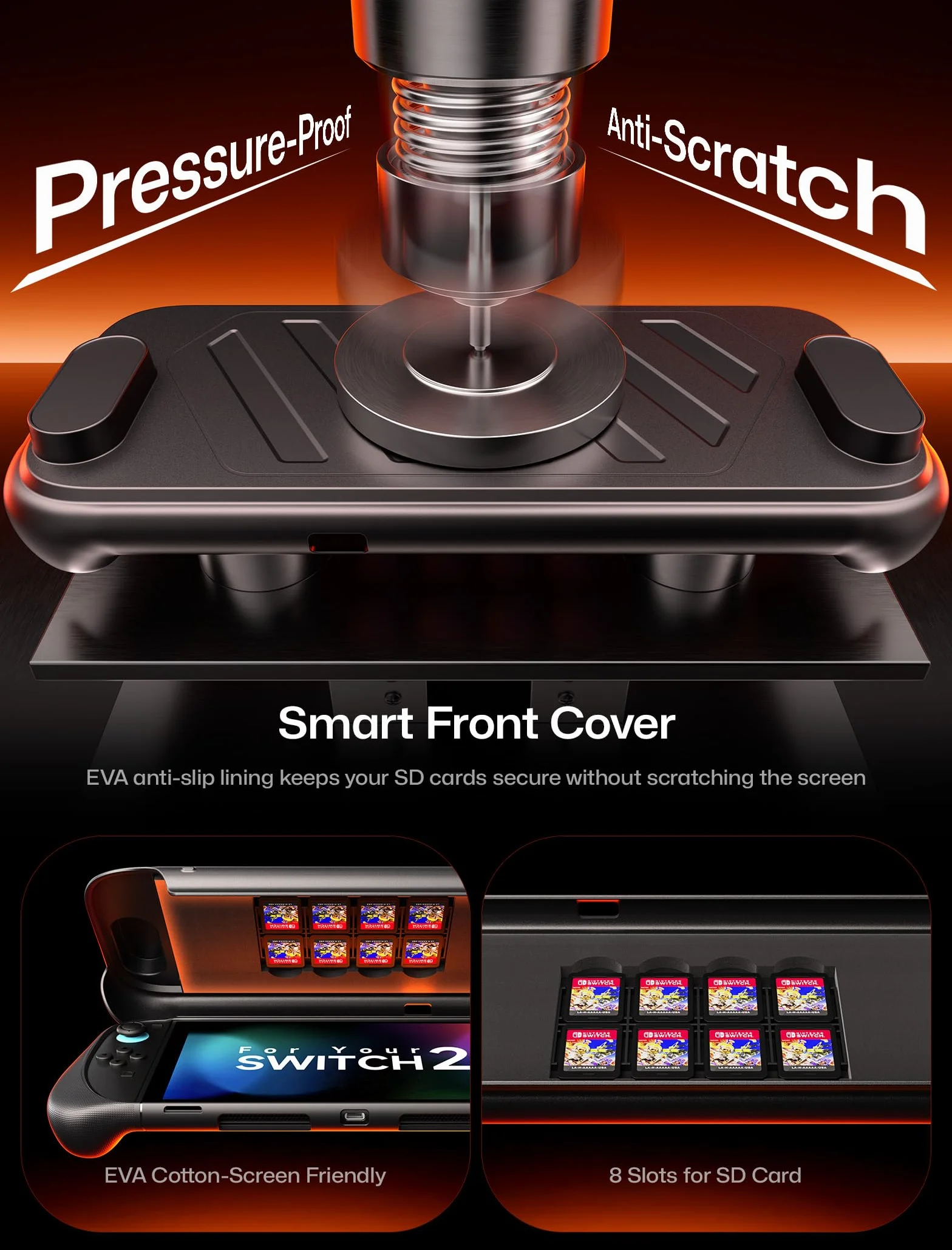 JSAUX PC0121 Etui ochronne do konsoli Nintendo Switch 2, 360°, odporne na wstrząsy, ModCase z tylną obudową, przednią pokrywą, metalową podstawką i silikonowym paskiem, antypoślizgowy uchwyt
