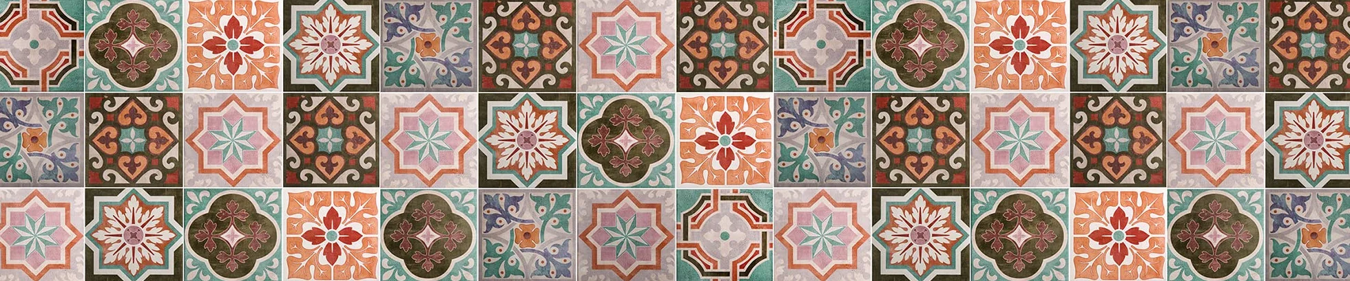 CREARREDA Dywan kuchenny 240x50cm Płytki sycylijskie winylu antypoślizgowe i zmywalne Przejście kuchnia winylowa, można prać w 100% we Włoszech, 83716