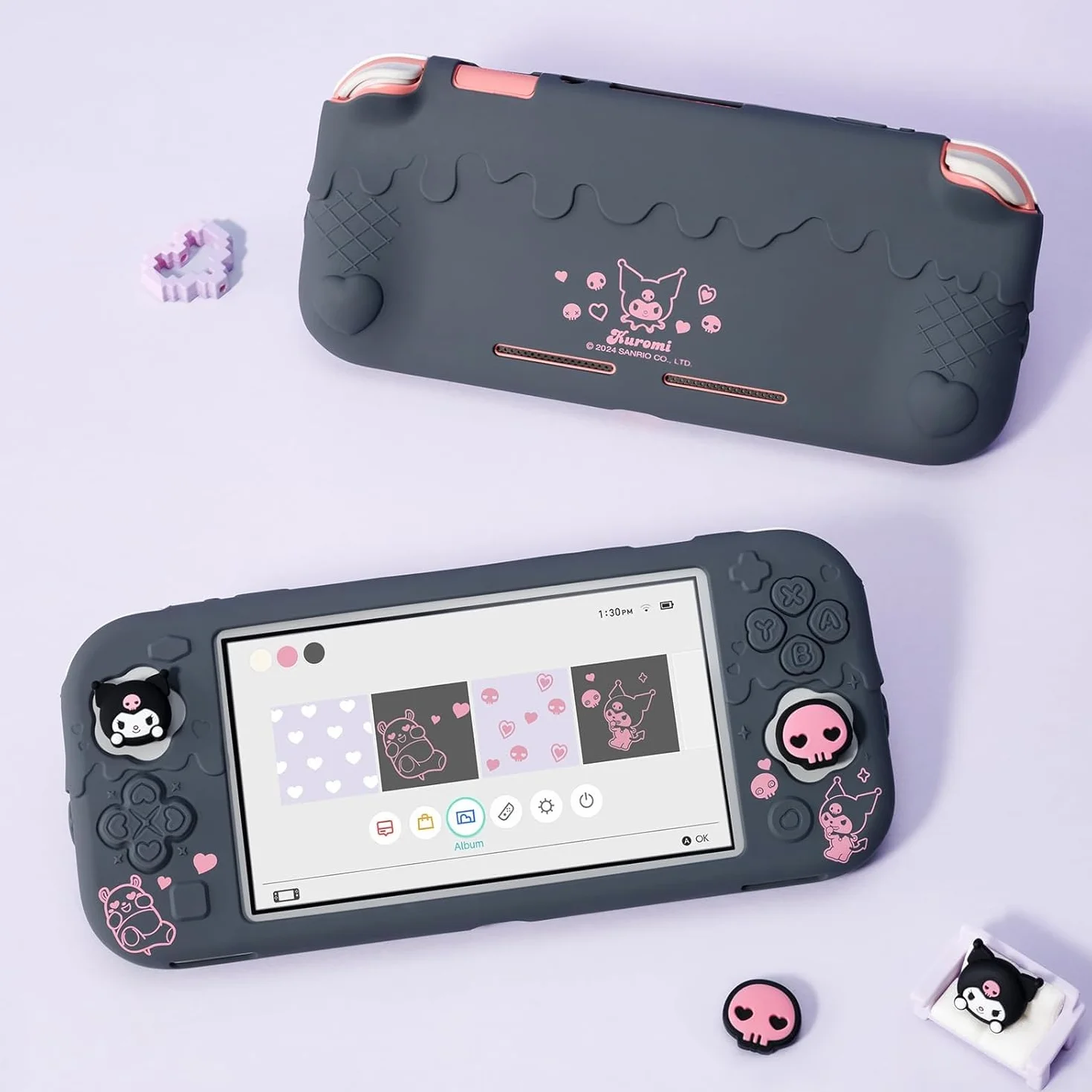 Kuitmor Etui Ochronne na Switch Lite, Miękka Silikonowa Osłona z 2 Pokrywkami na Gałki
