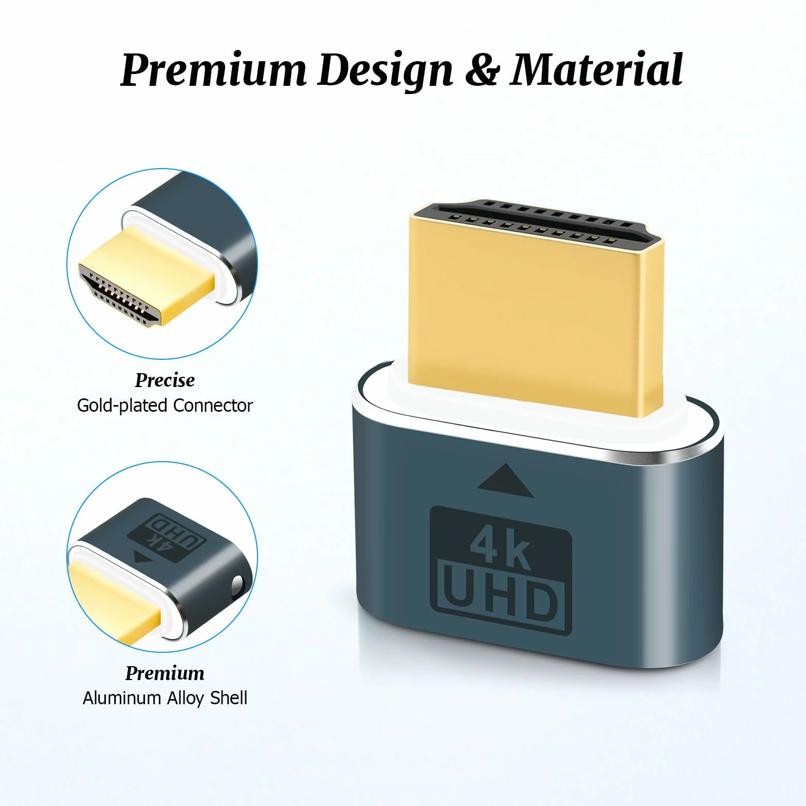 3 sztuki HDMI Dummy Plug, HDMI Dongle Virtual Monitor Display Emulator 4K 60Hz do Windows Mac OSX Linux (z oświetleniem wskazującym)