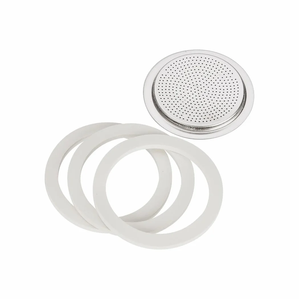 Bialetti Moka Seal i filtr aluminiowy 72 mm do ekspresu do kawy na 6 filiżanek biały