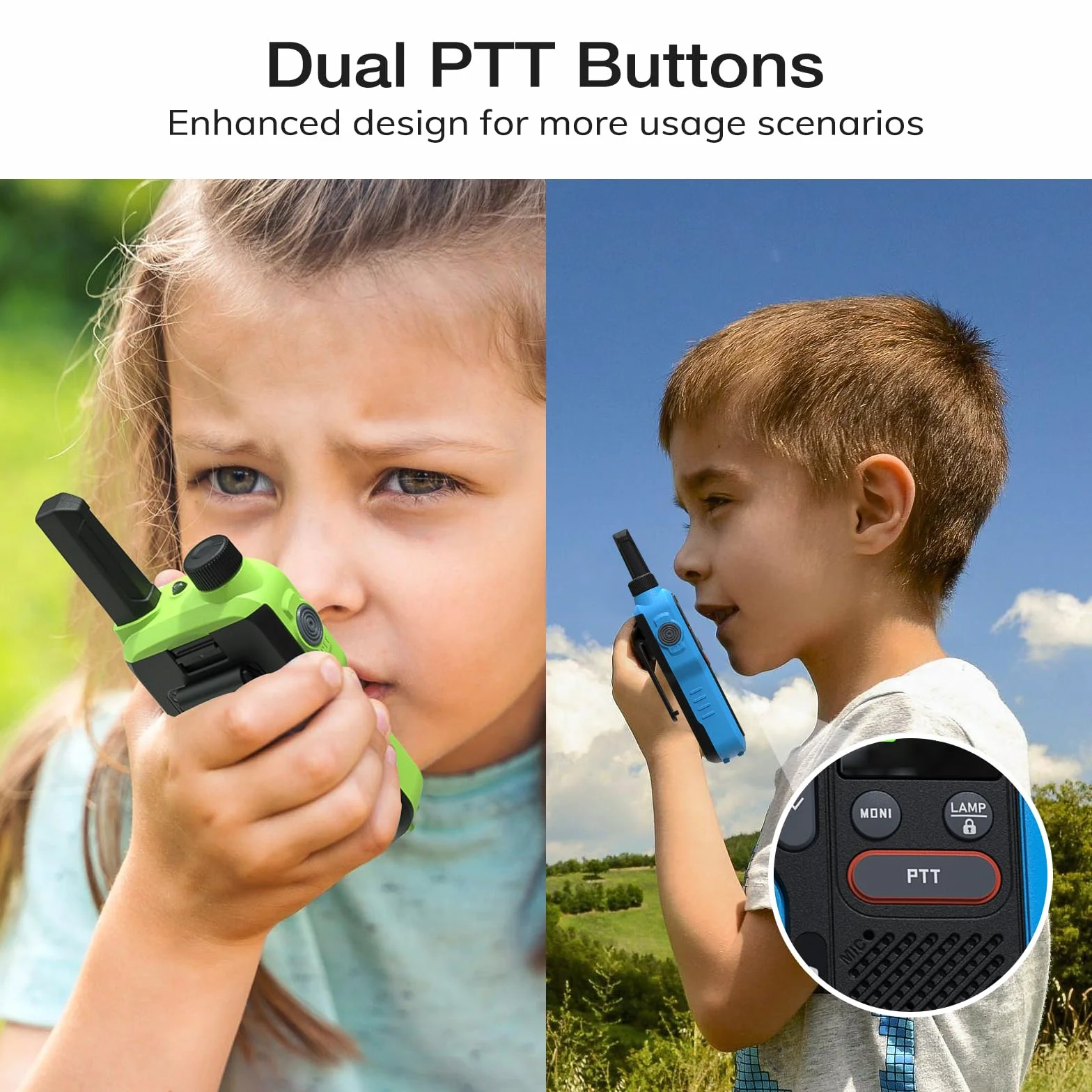 BAOFENG GT-18 Walkie Talkie PMR446 Radio bez Licencji dla Dorosłych Dzieci, Walky Talky z Akumulatorem 1500 mAh, Podwójny Przycisk PTT, 16 Kanałów, Skanowanie, Latarka do Pieszych Wędrówek po Kempingu