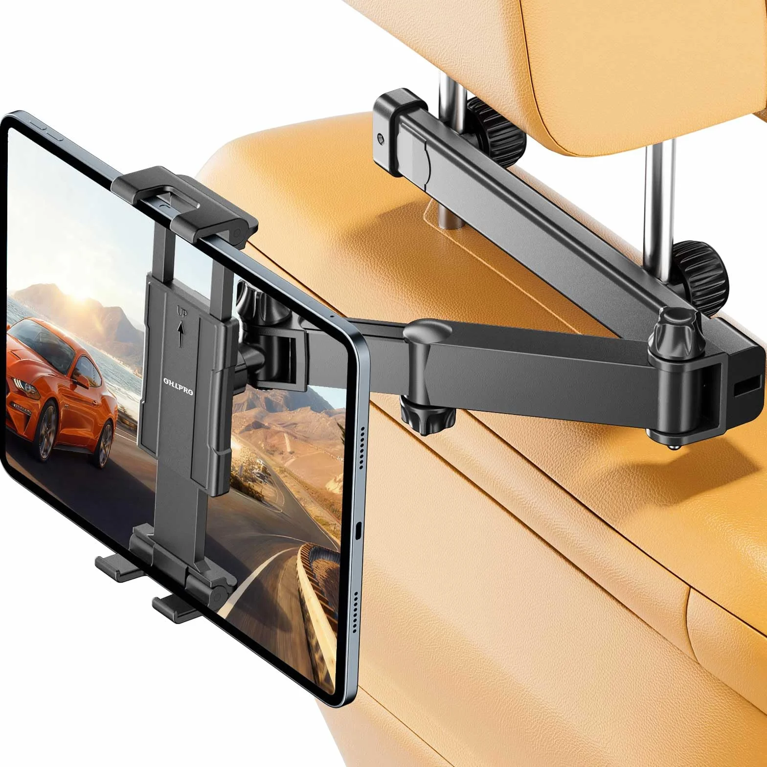 OHLPRO Samochodowy uchwyt na tablet, wysuwany uchwyt na tablet, zagłówek, uchwyt na tablet, uniwersalny uchwyt na zagłówek do tabletu, do iPada, przełącznika, tabletu Sumsung Tab, smartfonów i