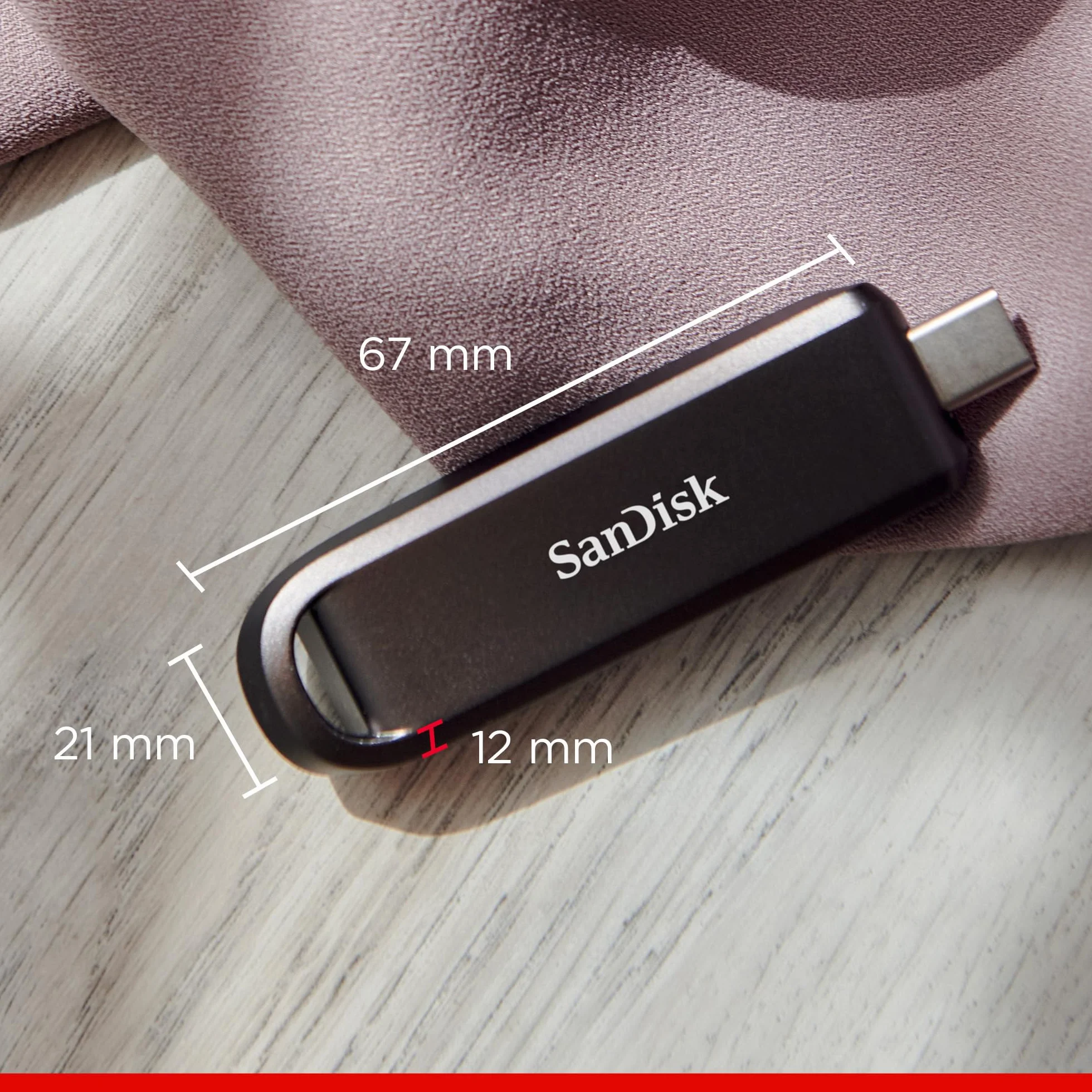 Sandisk Extreme PRO 1 TB High-Performance USB USB-C Dysk flash (prędkości odczytu do 1000 MB/s oraz zapisu do 900 MB/s, RescuePRO Deluxe)