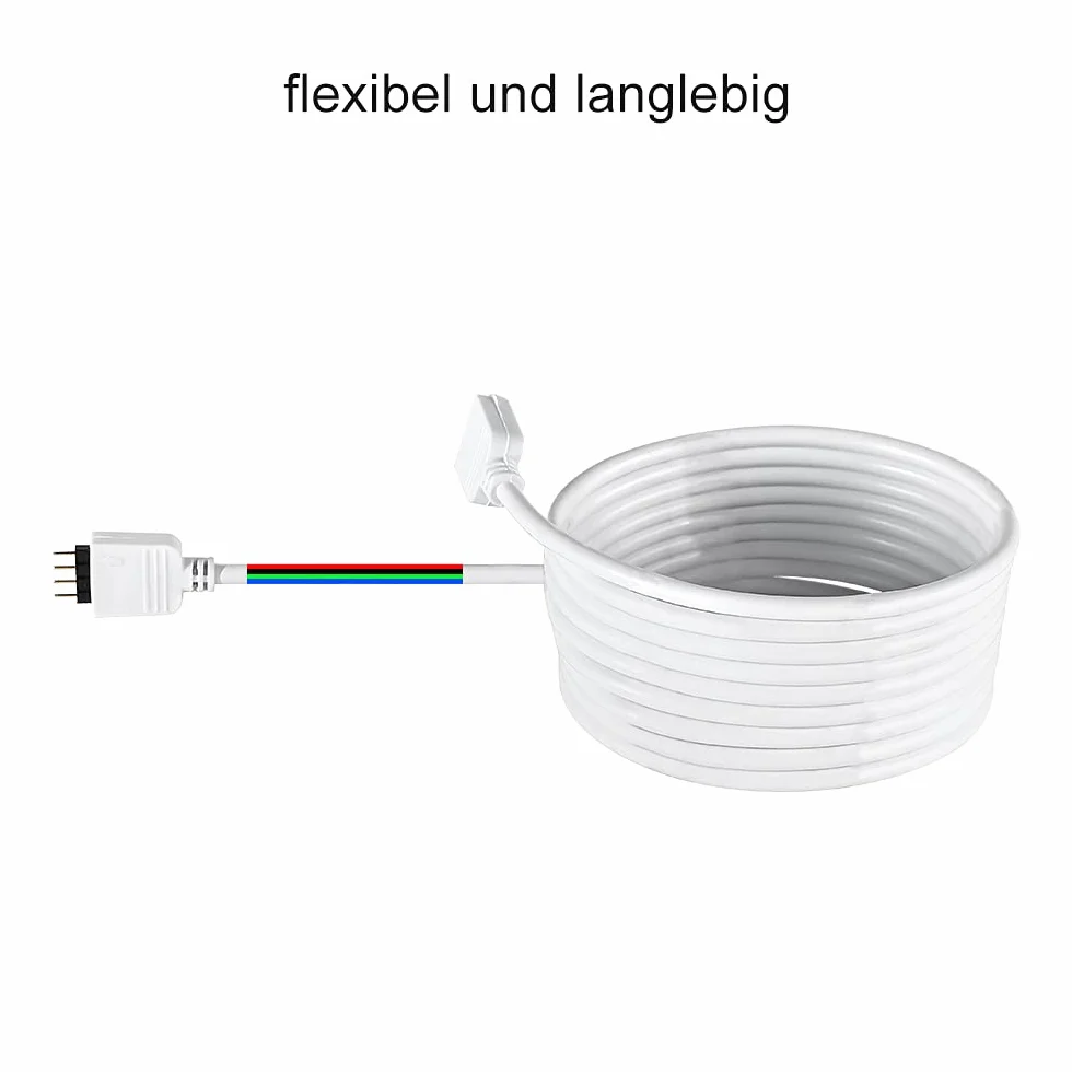 Coolwest Przedłużający Kabel Do Led Rgb Strip 4-Pinowy, Łącznik, Odpowiedni Do Listwy Led Rgb [Wielorazowy], 2-Pak