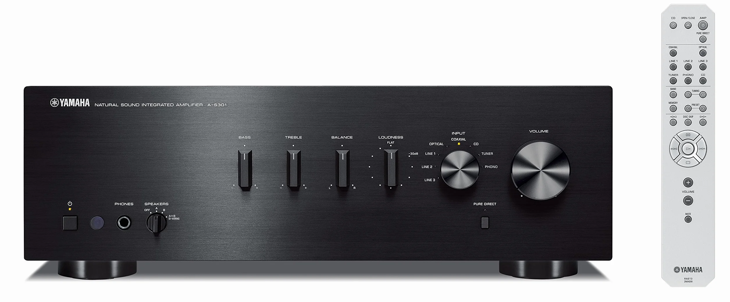 Yamaha A-S301 Wzmacniacz, Czarny, 43.5 x 38.7 x 15.1 cm