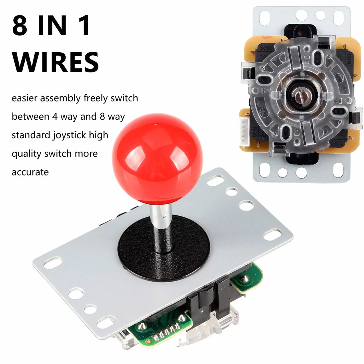 EG STARTS 2 gracze Arcade Game Kit USB Joystick do gry Mame Game DIY USB Encoder + 2x 8 Way Stick + 20 przycisków czerwony/czarny