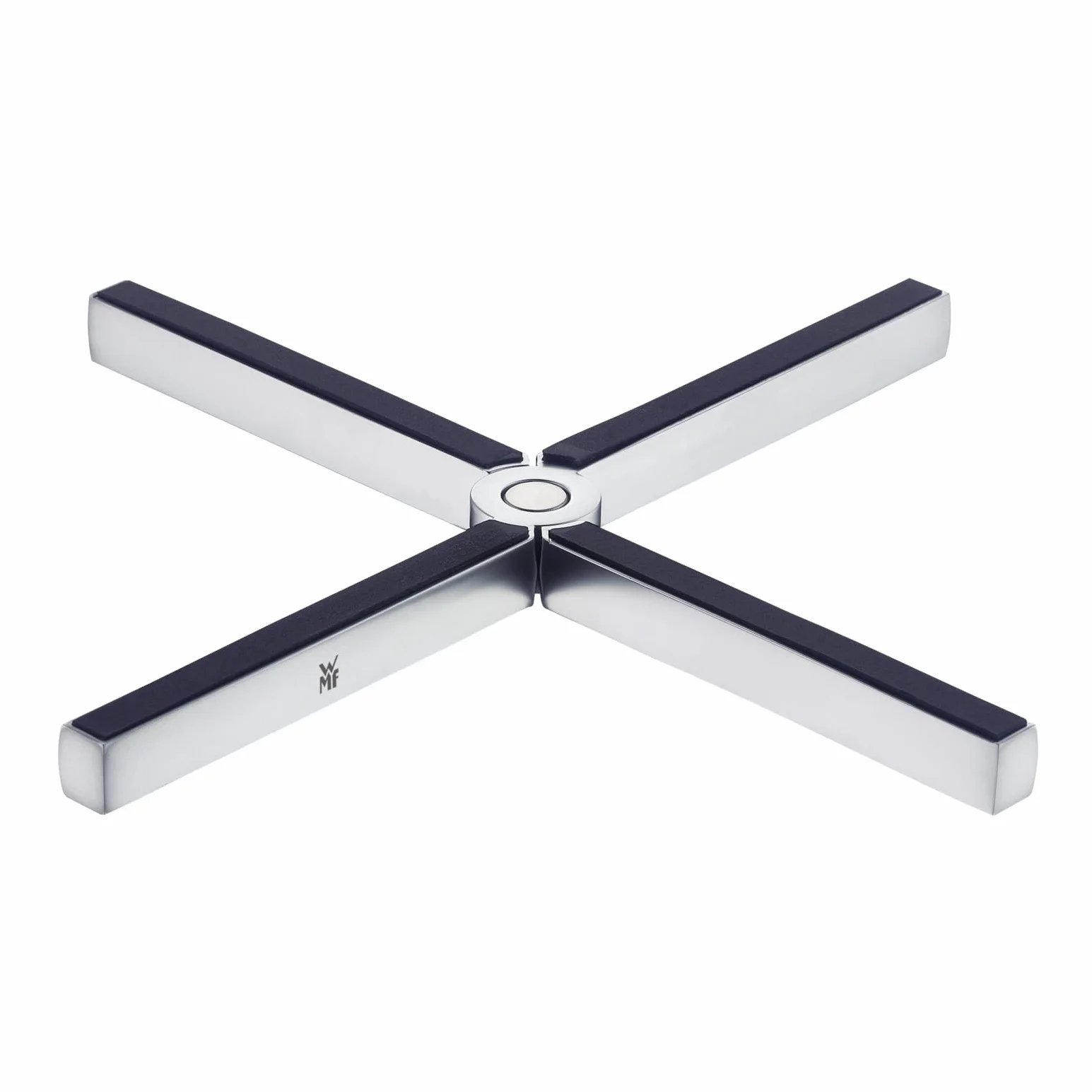 WMF podkładka pod garnek składana 19 x 19 cm matowa stal nierdzewna Cromargan nakładka silikonowa