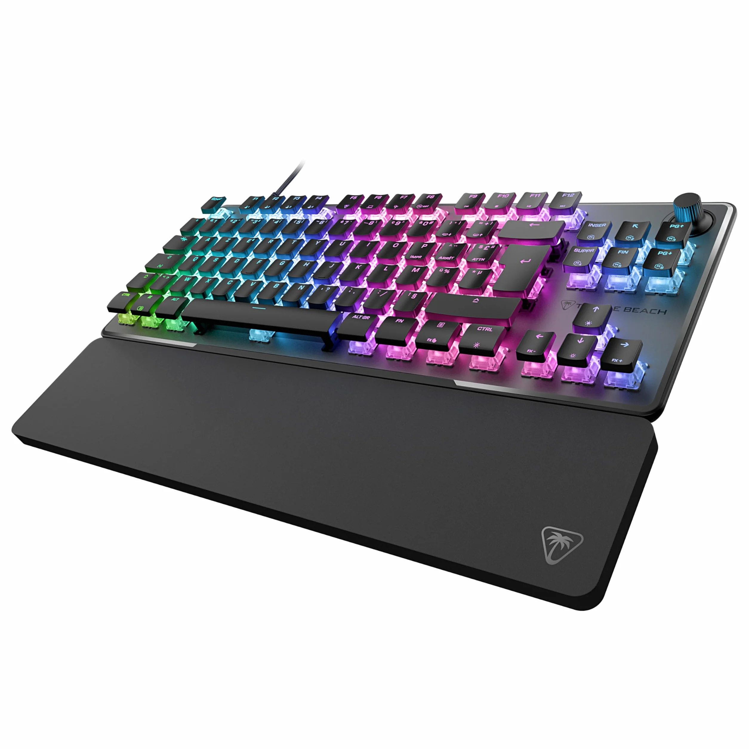Turtle Beach Vulcan II TKL Pro – magnetyczna klawiatura do gier RGB, analogowy przełącznik z efektem hali, przyciski medialne, podkładka pod nadgarstki, aluminiowa pokrywa