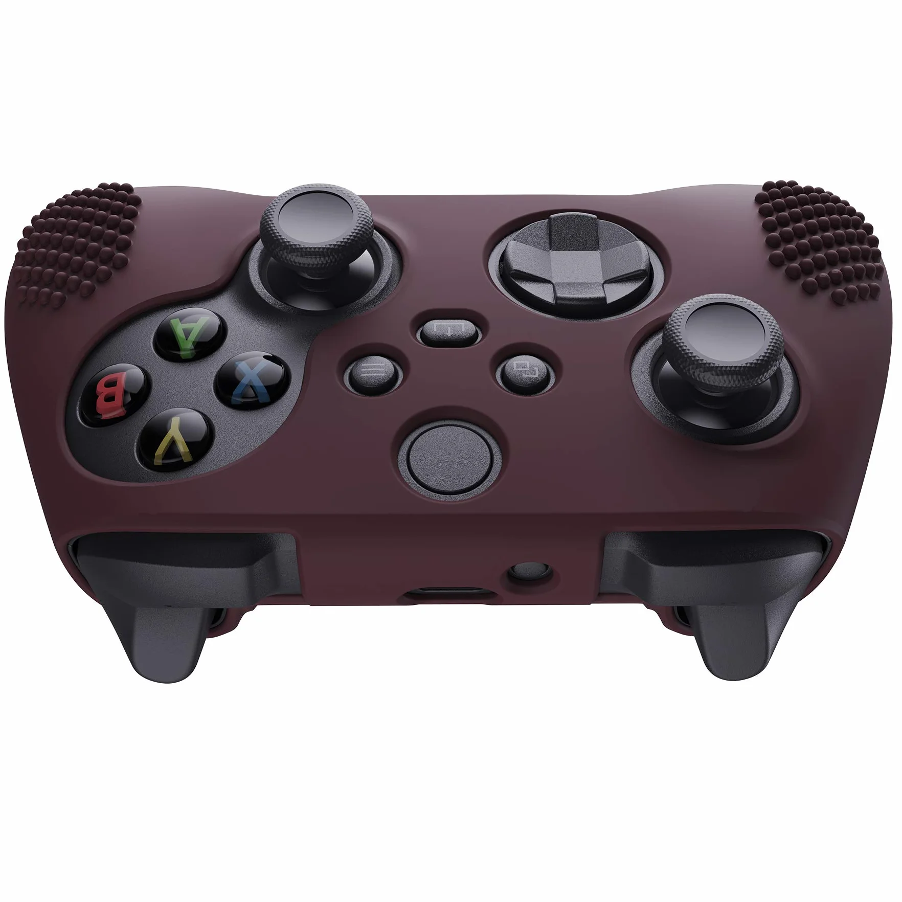 eXtremeRate PlayVital Antypoślizgowe Pokrowiec Ochronny do Xbox Series X S Kontrolera,Miękka Gumowe Ochraniacz Skóry do Xbox Series S X,Silikonowe Etui z 6 szt Nakładkami Joysticka-Wino Czerwone