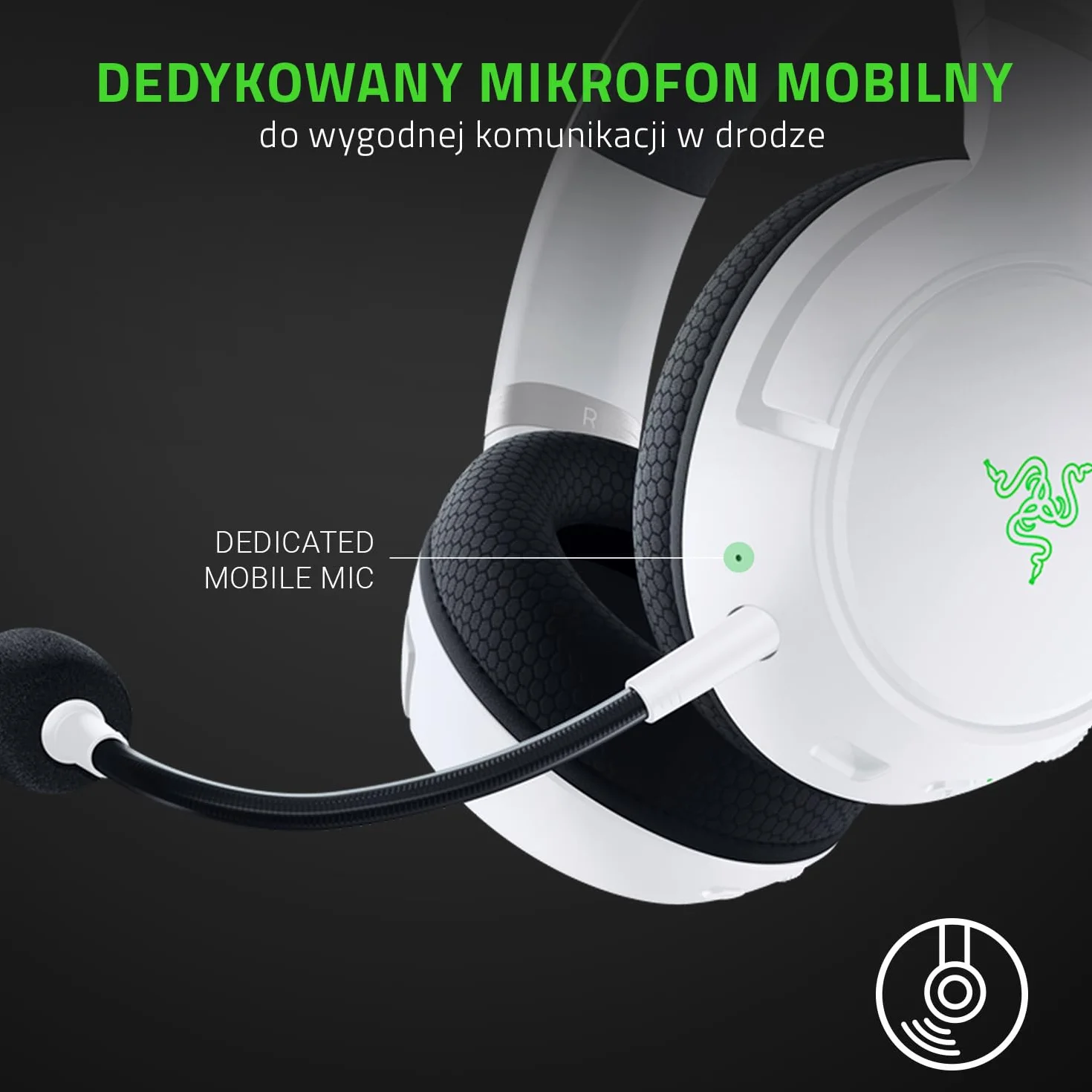 Razer Kaira Pro - bezprzewodowy zestaw słuchawkowy do konsoli Xbox Series X i mobilnych konsol Xbox Gaming (50mm przetworniki, mikrofon HyperClear Supercardioid, specjalny mikrofon) Biały