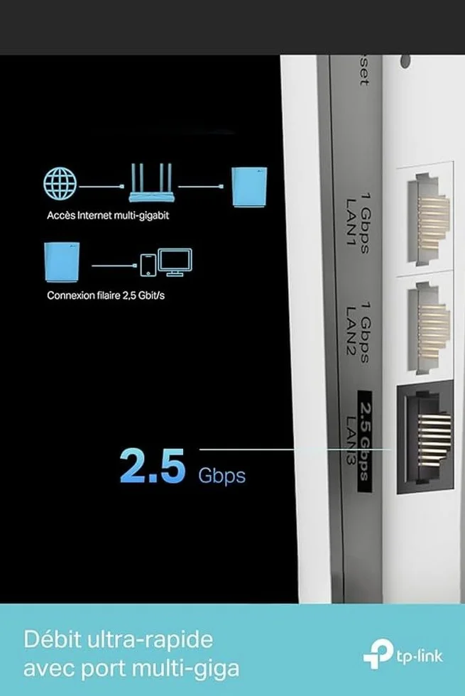 TP-Link RE900XD | Wzmacniacz sygnału Wi-Fi 6 AX6000 Dual Band | Prędkość do 6 Gb/s | Port Ethernet 2,5 Gb/s | Kompatybilny z OneMesh | Kanał 160 MHz
