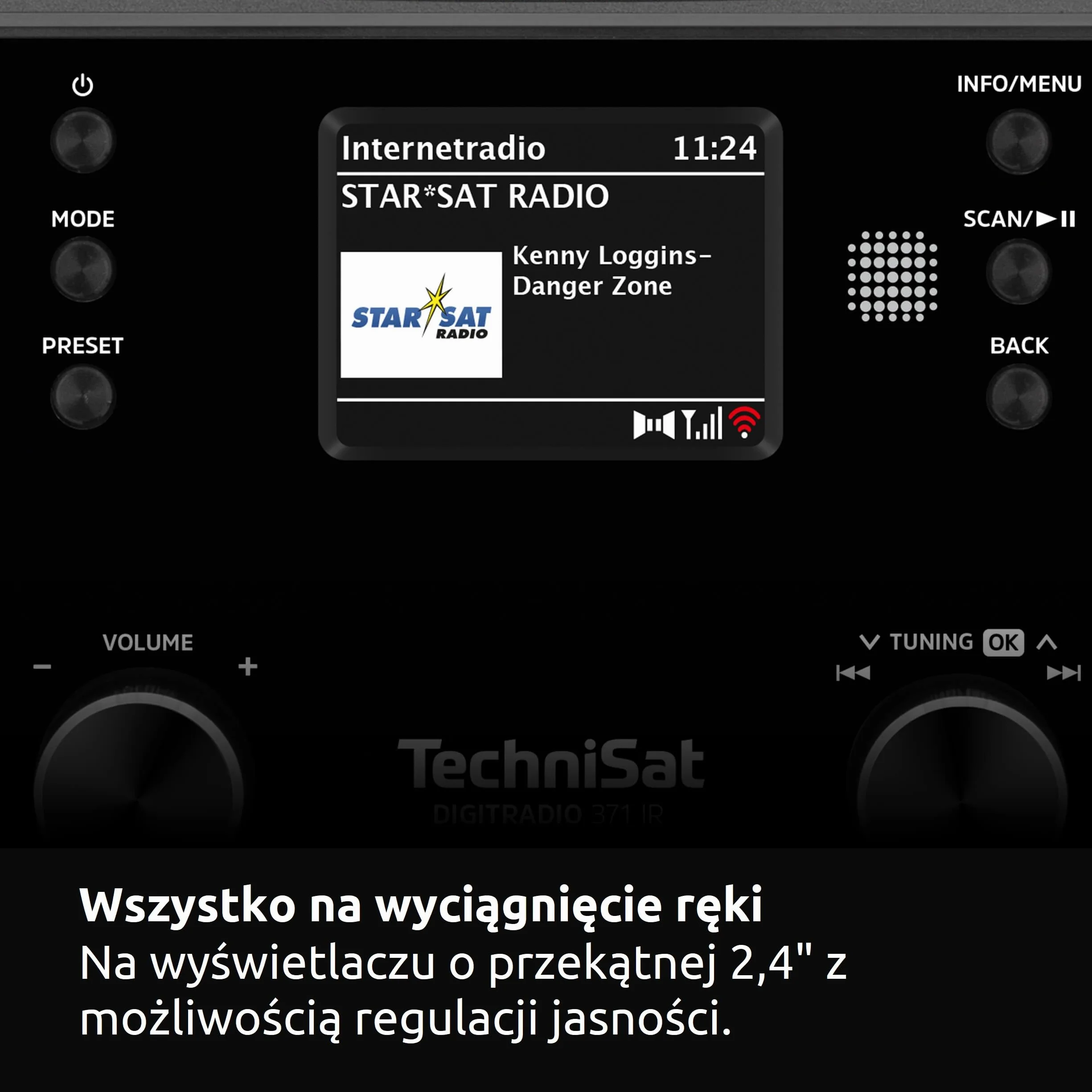 TechniSat DIGITRADIO 371 IR - Internetowe radio z bezprzewodowym ładowaniem (DAB+, FM, WLAN, Bluetooth, kolorowy wyświetlacz, USB, AUX, gniazdo słuchawkowe, budzik, 10 W, aplikacja, telewizor)
