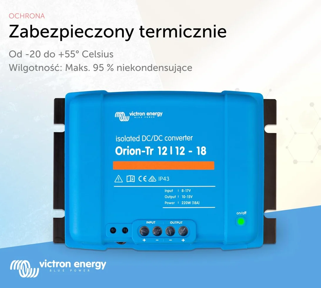 Victron Energy Orion-Tr IP43 12/12-Volt 18 amp 220-Watt Konwerter DC-DC, Izolowany