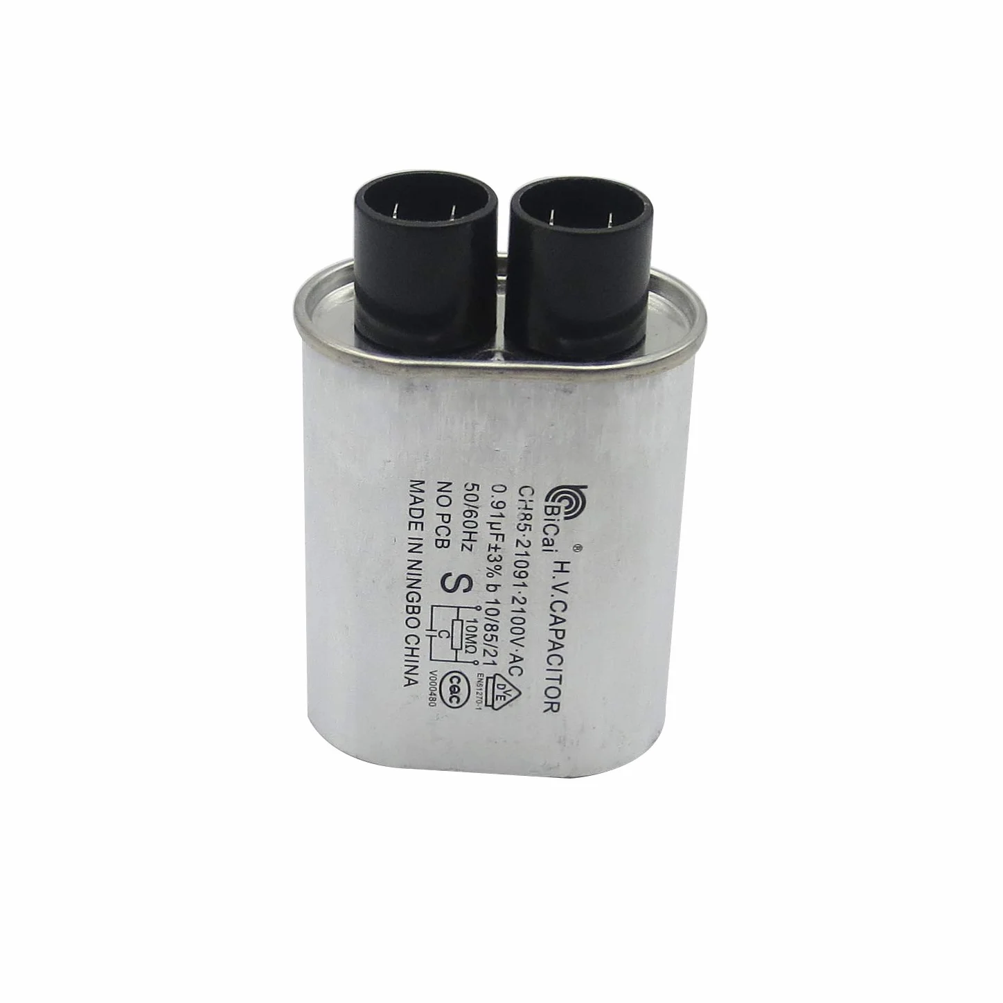 Meter Star CQC uniwersalny zamiennik kondensatora wysokiego napięcia do kuchenki mikrofalowej 2100 V 0,91 uF MFD kompatybilny ch85 21091 AC H.V. kondensator 10/85/21 50/60 Hz bez PCB