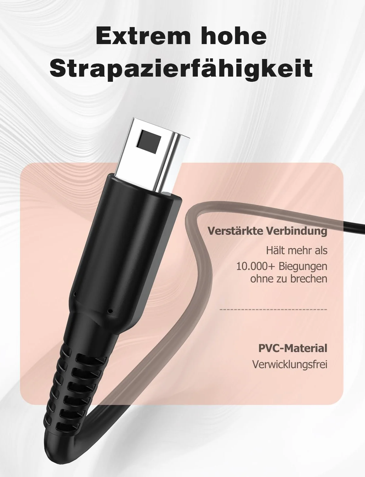 Kabel ładujący Mellbree, kompatybilny z konsolami Nintendo 3DS / 3DSXL / DS/DSI/2DS / 2DS XL, 1A, czarny, 1,2 metra (1)