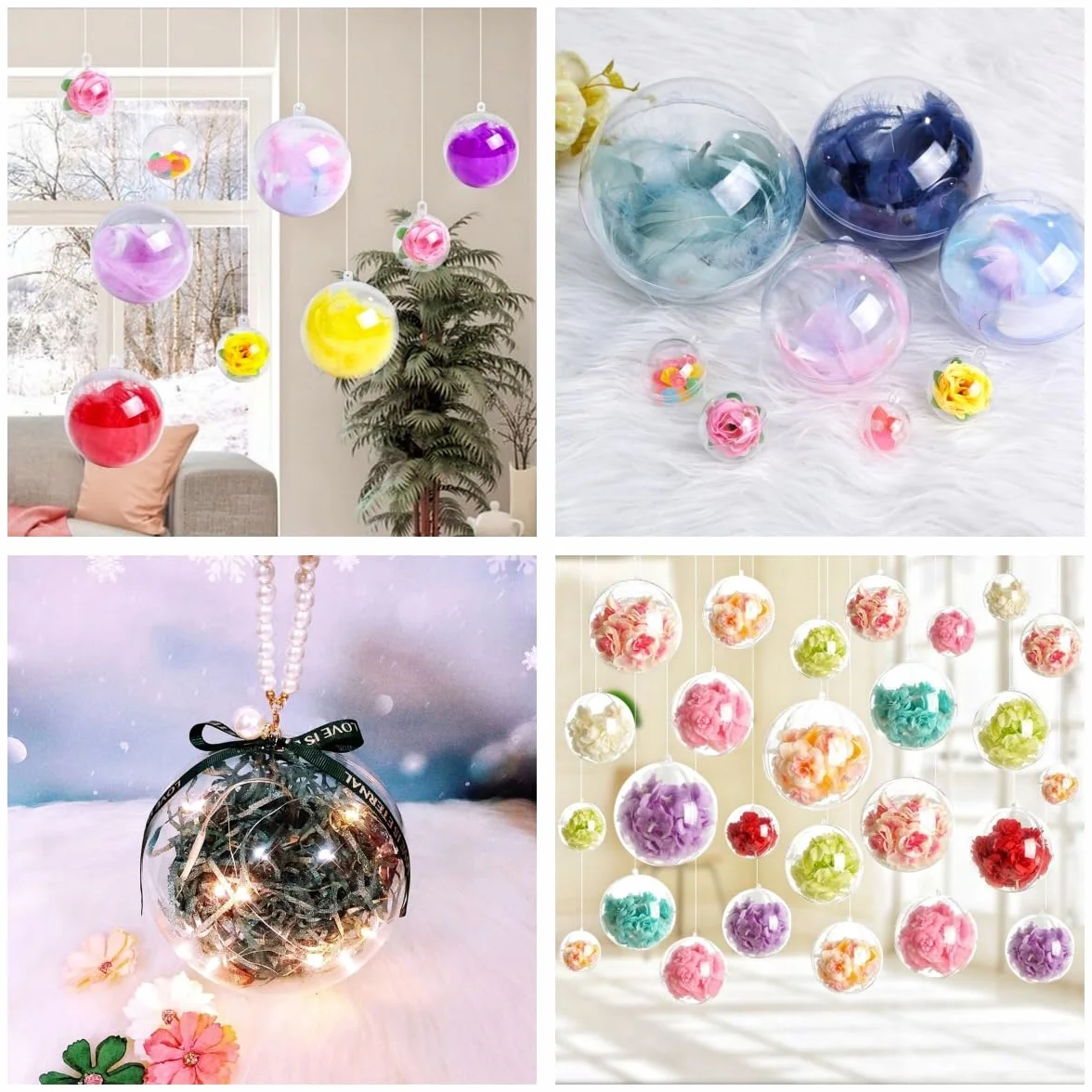 Przezroczysta plastikowa kula akrylowa 14 cm 5 szt. do dekoracji DIY