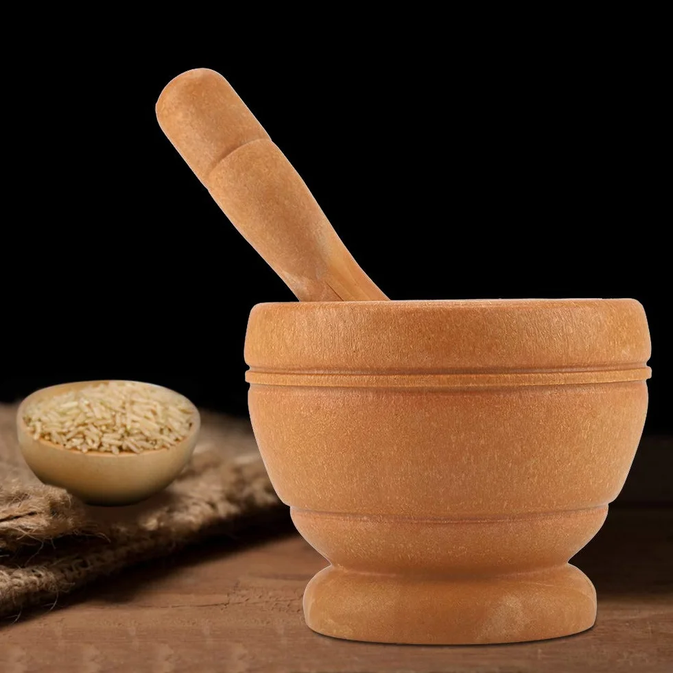 Drewniany moździerz i tłuczek, młynek do przypraw i kuchni, młynek do przypraw, kruszarka do tabletek, narzędzia do rozbijania miski, narzędzie kuchenne (drewno)