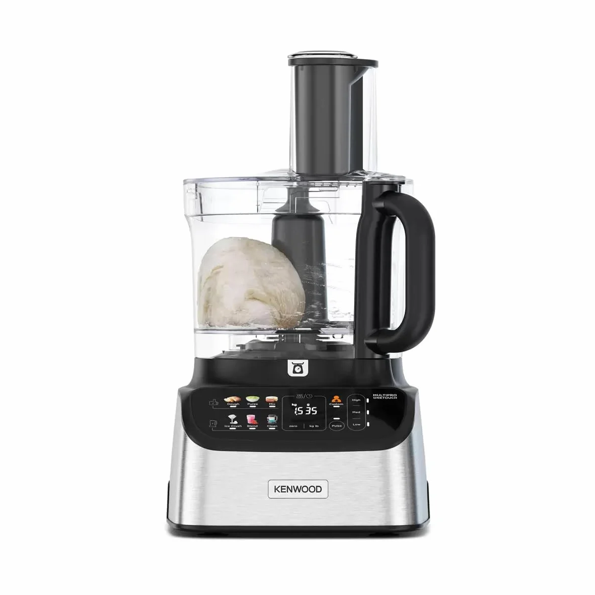 Kenwood MultiPro OneTouch FDM73.480SS, wielofunkcyjny robot kuchenny z 6 ustawieniami wstępnymi, wyposażony w 5 akcesoriów, akcesoria Express Serve, zmienna prędkość, wbudowana waga, 1000 W, srebrny