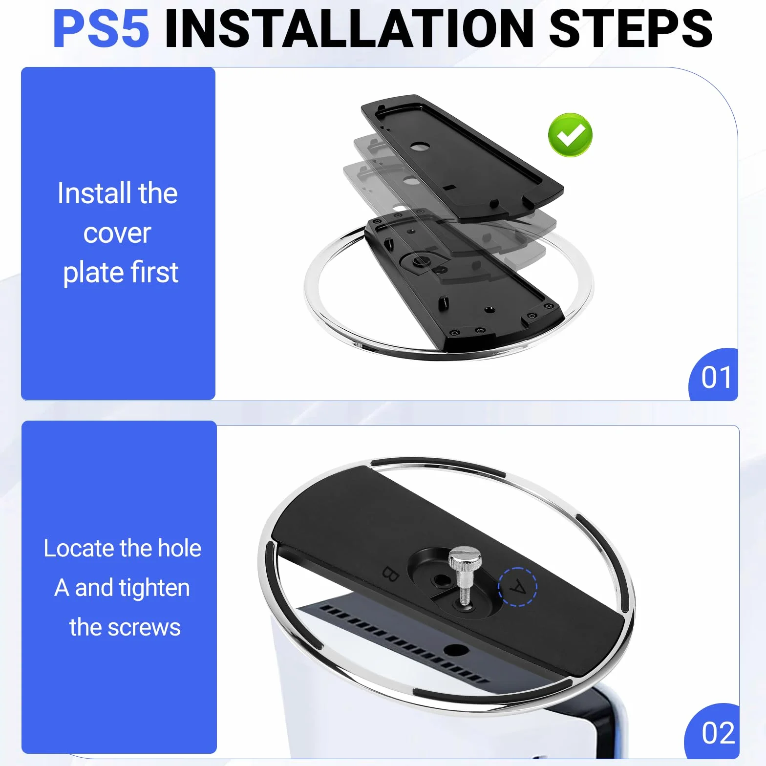 Zorplex Pionowa podstawa do konsoli PS5 i PS5 PRO, metalowy pionowy spód, antypoślizgowa podstawa, Pionowy stojak kompatybilny z Playstation 5 (Discs i Digital)