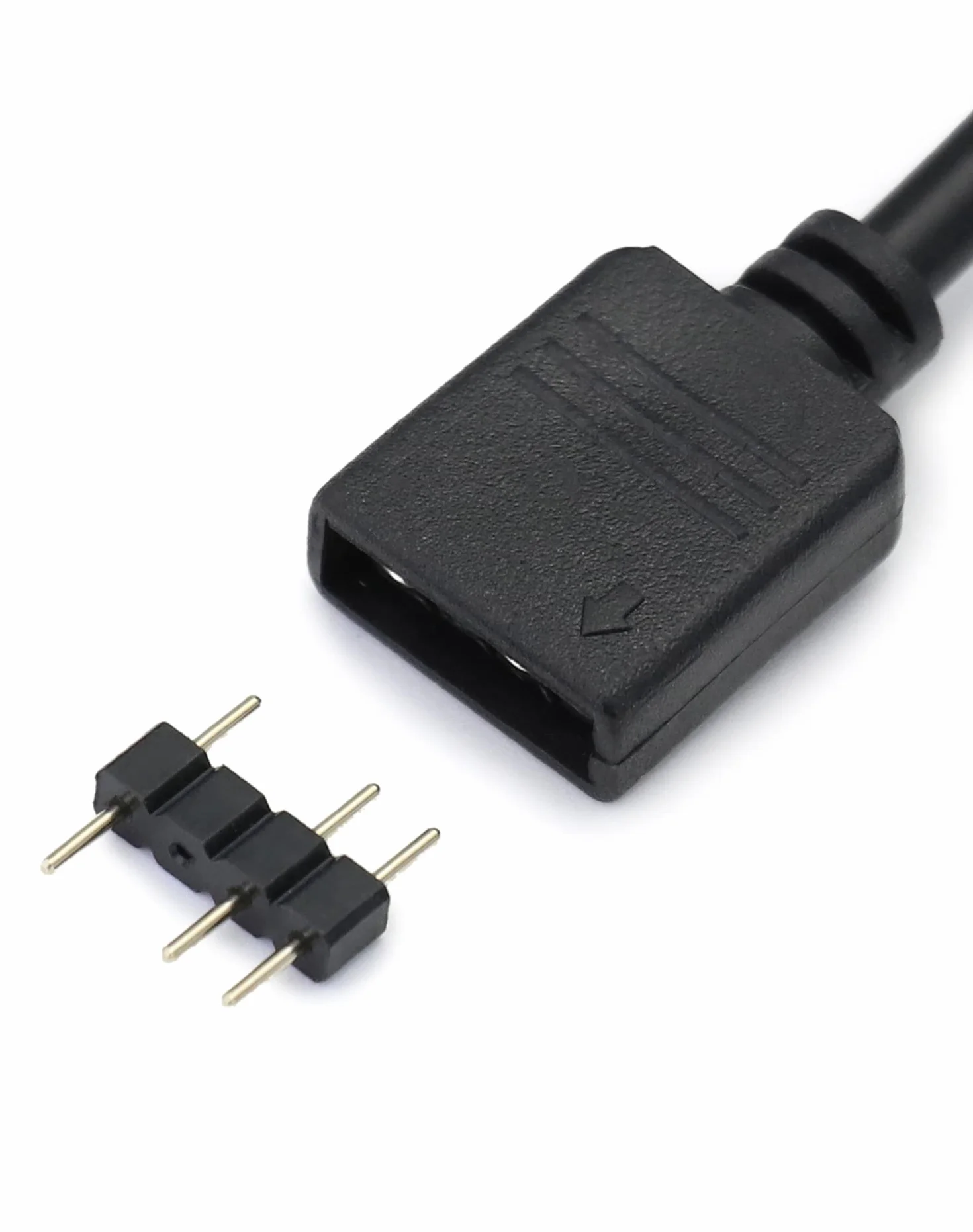 QWORK® Rozgałęźnik ARGB, 5 V, 3-pin, rozgałęźnik argb, 1 gniazdo na 4 wtyki, 30 cm, do chłodzenia procesora i wentylatora 5 V ARGB
