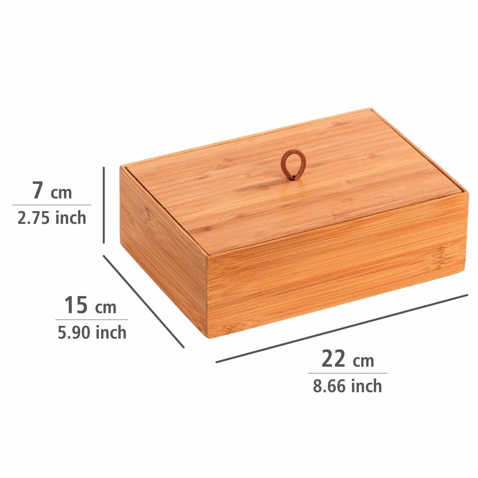 Wenko Bambus Box Terra L pudełko do przechowywania kosz łazienkowy 1,72 l 22 x 7 x 15 cm naturalny