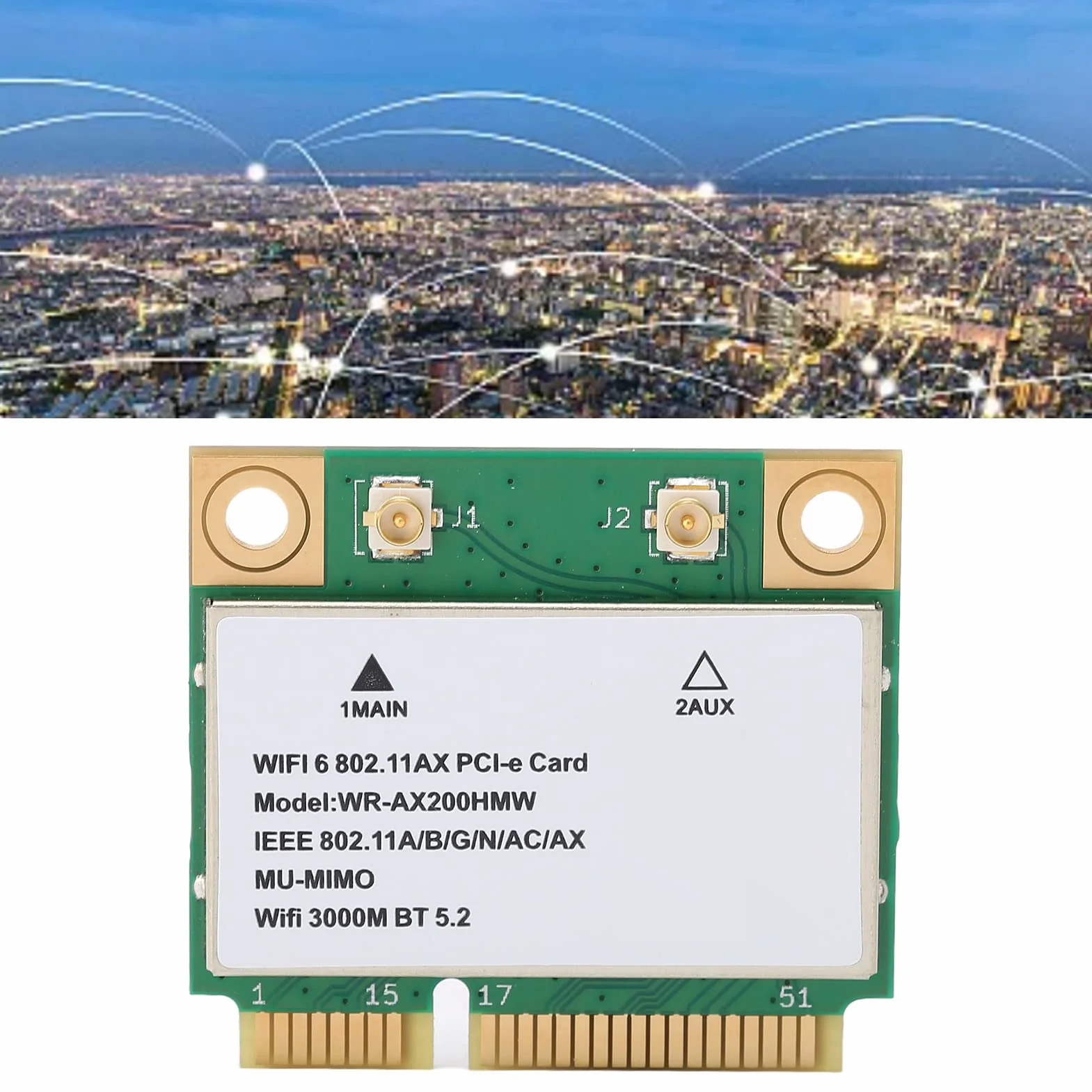 AX200HMW 2.4G/5G WiFi6 Bluetooth 5.2 Mini PCI-E Karta Bezprzewodowa 802.11 A/B/G/N/AC/AX do Laptopa