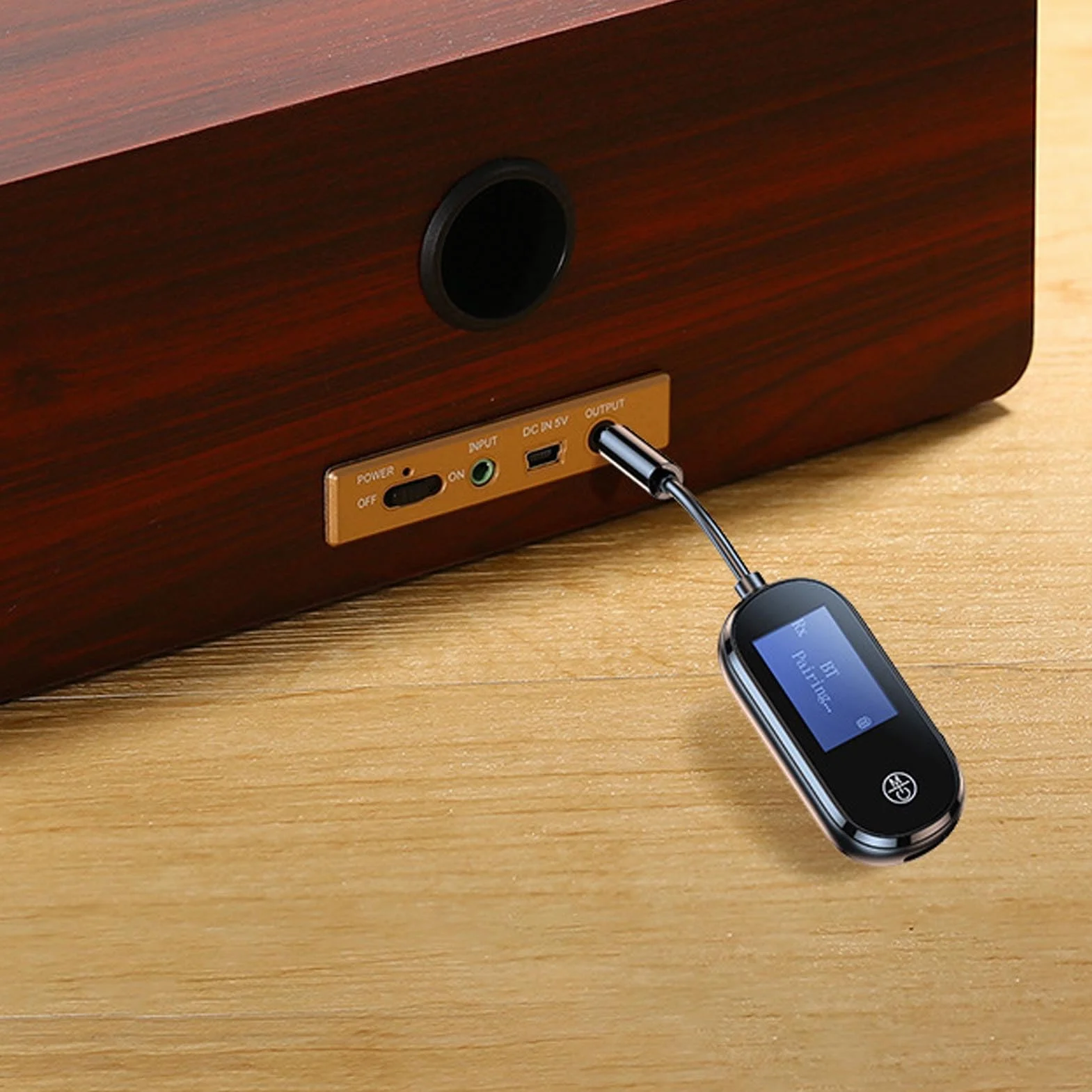 PUSOKEI Bluetooth 5.3 Odbiornik Nadajnika do Telewizji do Słuchawek Bezprzewodowych, Bezprzewodowy Adapter Odbiornika Audio 2 w 1 do Słuchawek PC TV