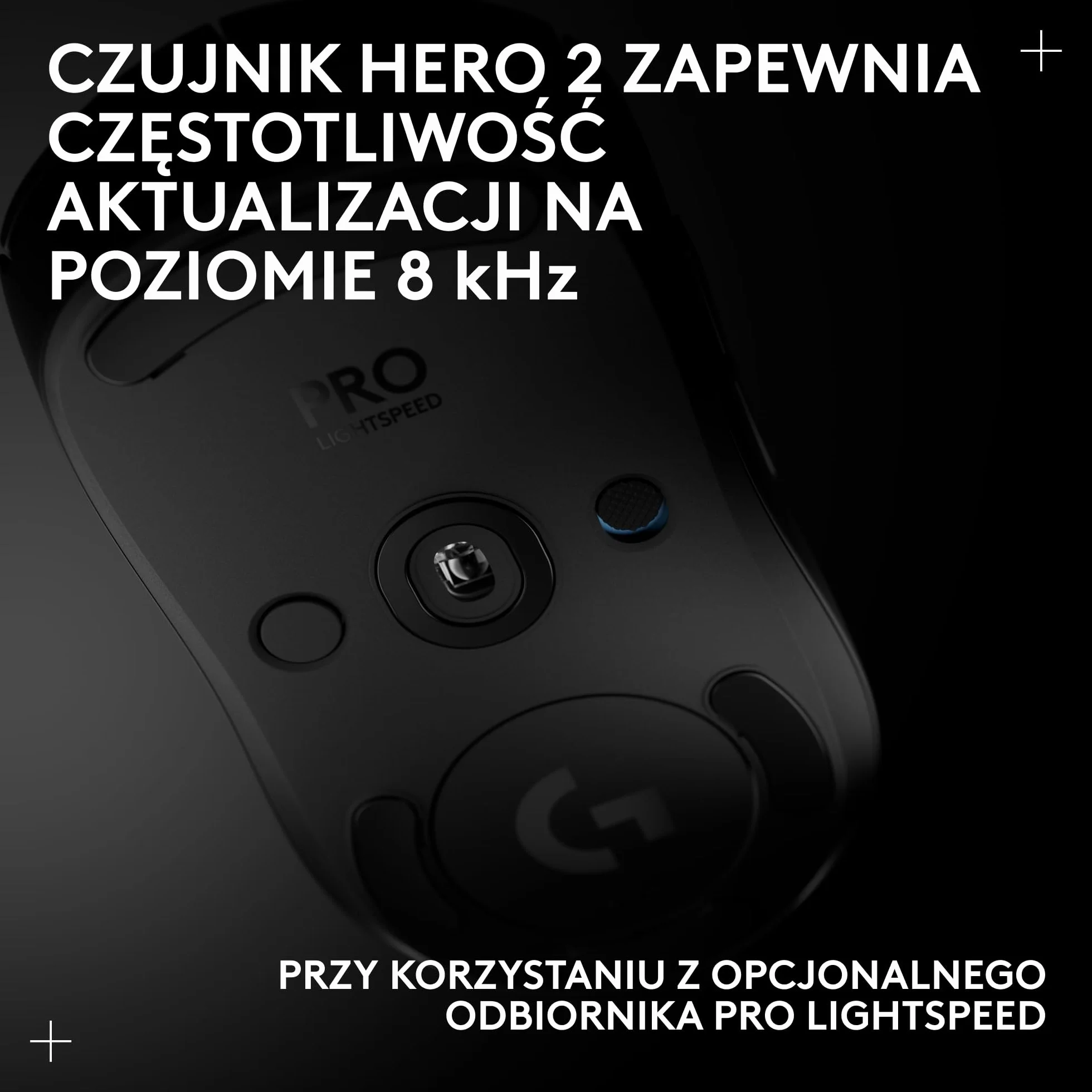 Logitech G PRO 2 LIGHTSPEED, bezprzewodowa mysz do gier, oburęczna, z maks. 4 konfigurowalnymi, przełączanymi magnetycznymi przyciskami bocznymi, czujnikiem 44K DPI, ładowaniem USB-C, PC/Mac - Czarny