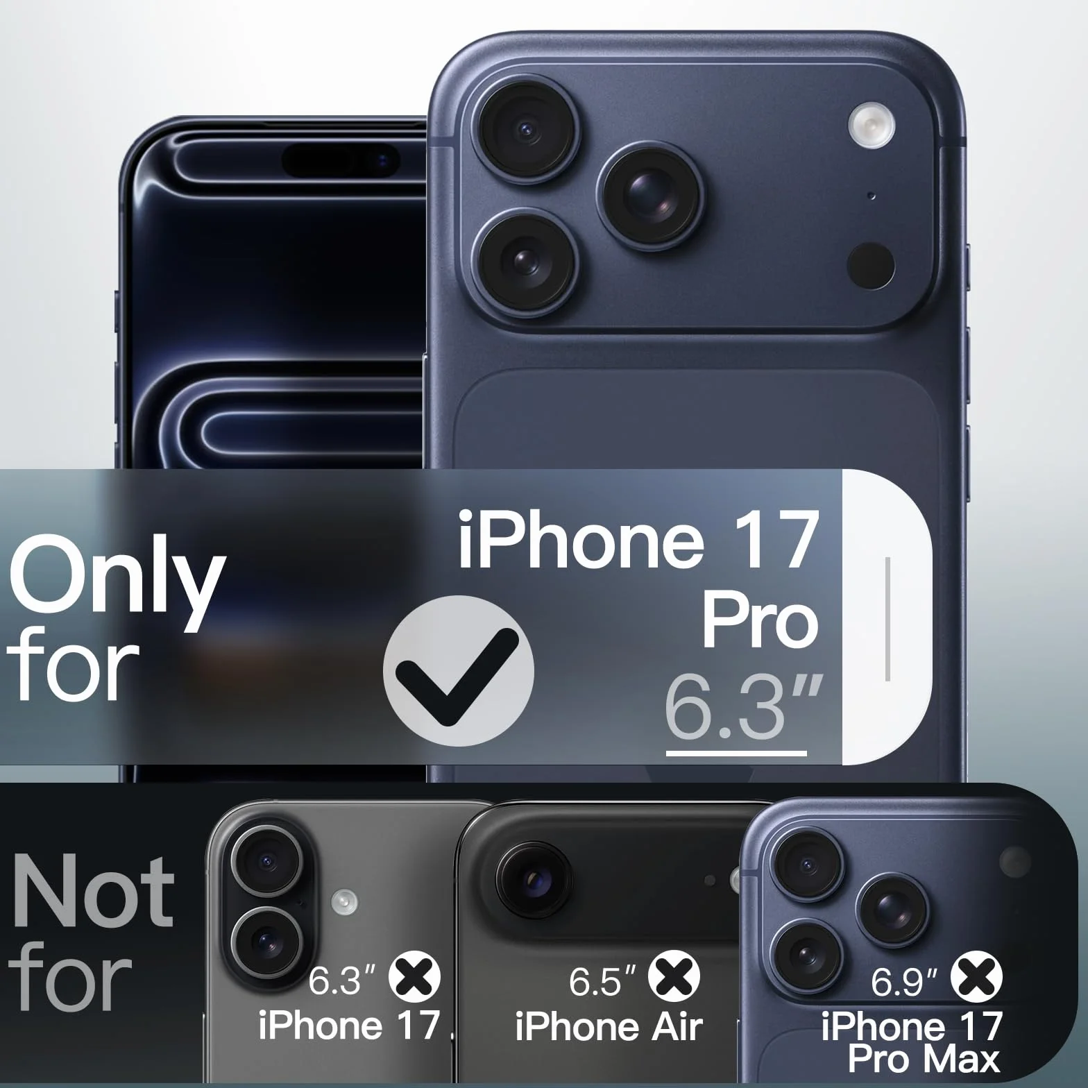 JETech Etui Magnetyczne dla iPhone 17 Pro 6,3 Cala Kompatybilne z MagSafe, Półprzezroczysty Matowe Tył Szczupły Minimalistyczne Odporne na Wstrząsy Osłona Telefon (Ciemnoniebieski)