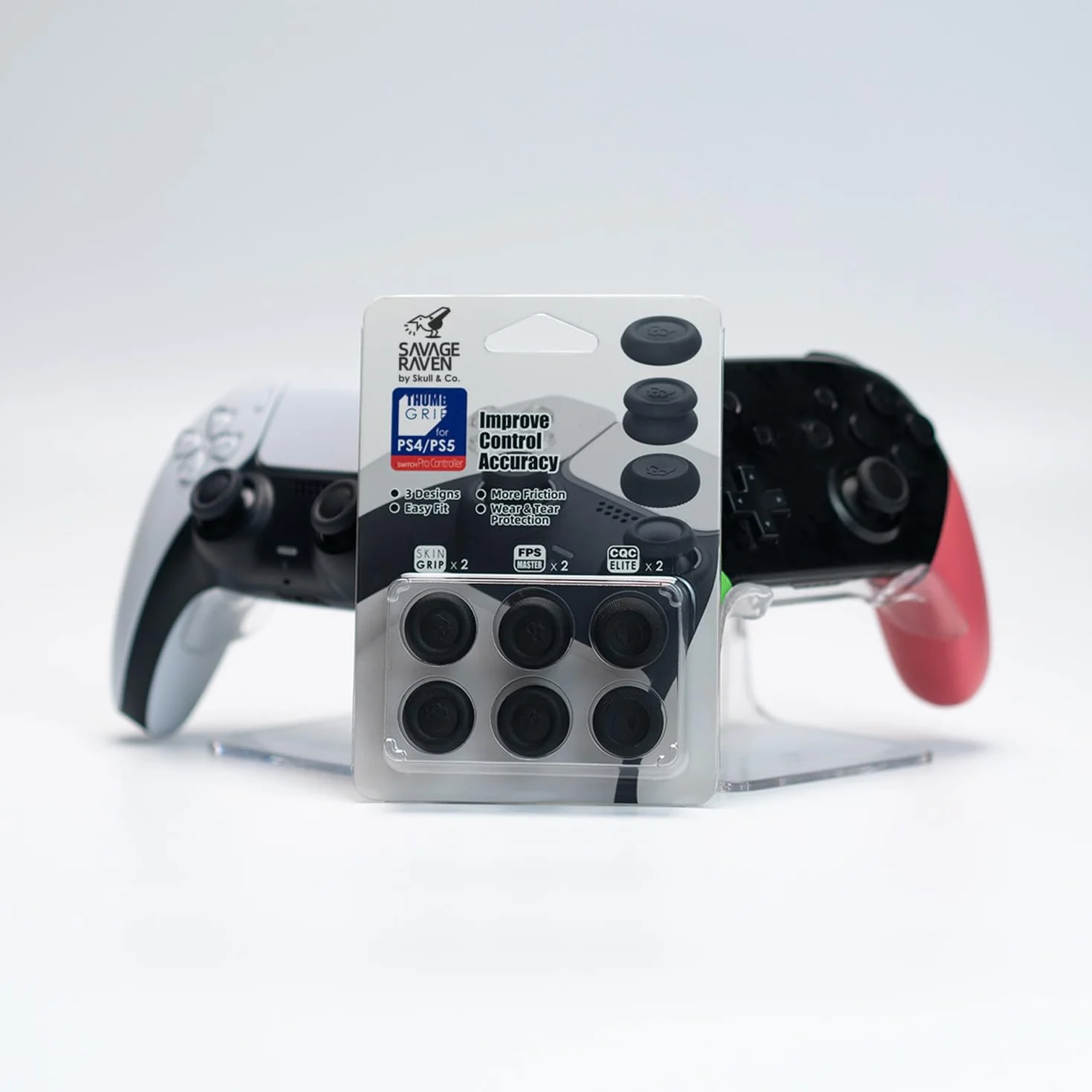 Czaszka & Co. Zestaw uchwytów na kciuk, nasadka joysticka, analogowa nasadka na kij do kontrolera Nintendo Switch Pro & PS5 / PS4 / Slim/Kontroler Pro - Galaktyczny fioletowy, 3 pary (6 sztuk)