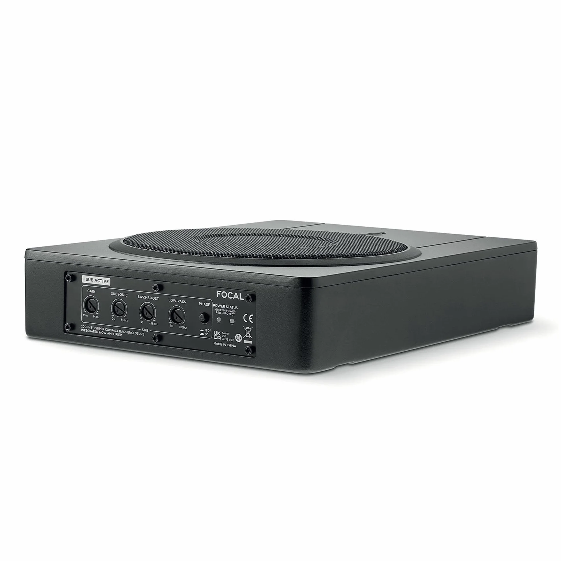 Focal ISUB-Active aktywny subwoofer pod siedzeniem 8" 20 cm płaski na fotel kierowcy fotel pasażera