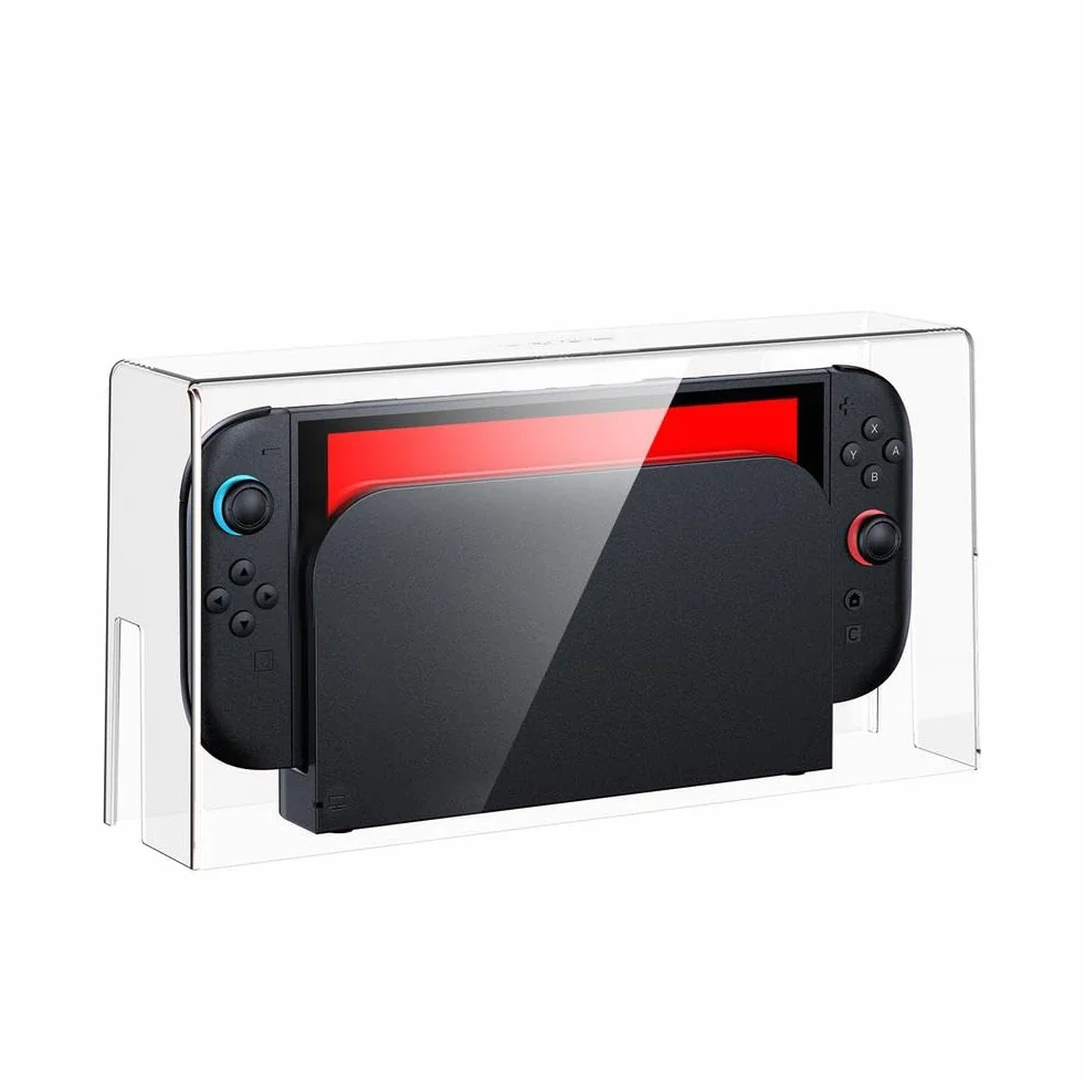 Akrylowa osłona przeciwpyłowa, kompatybilna z Nintendo Switch 2 Box, przezroczysta osłona przeciwpyłowa stacja ładująca, ochrona wszystkich powierzchni, wodoodporna, łatwa do czyszczenia, montaż etui