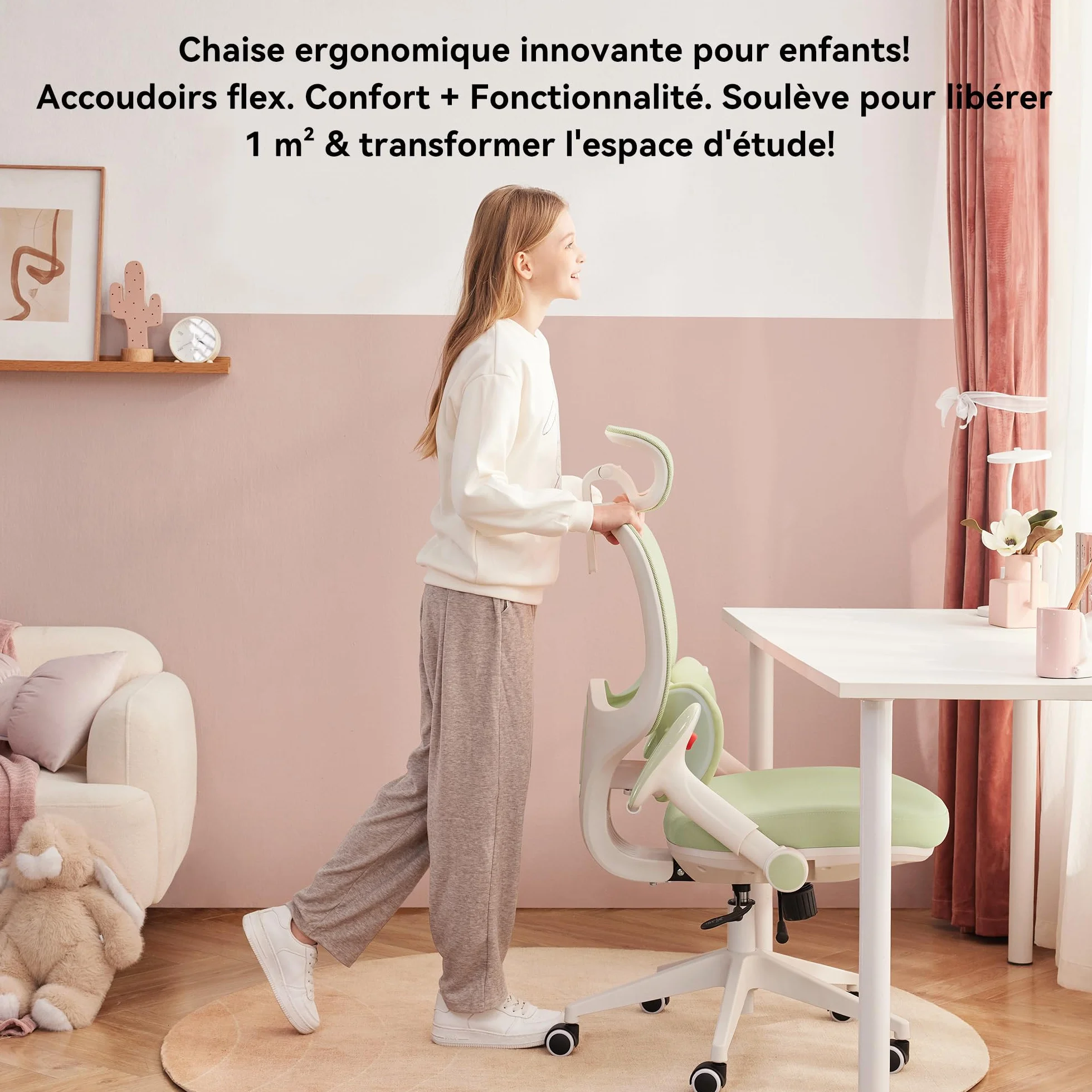MUSSO T30 Ergonomiczne krzesło biurowe dla dzieci z podparciem lędźwiowym i siatką