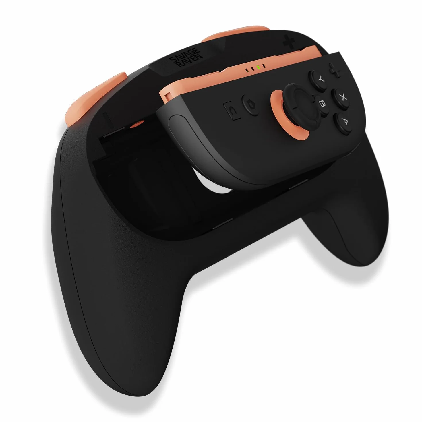 SAVAGE RAVEN od Skull & Co. MiniGrip uchwyt do ręki dla Nintendo Switch 2 kontrolerów Joy-Con, uchwyt do uchwytu w kolorze neonowo niebiesko-czerwonym, 1 para, kompatybilny z Switch 2 Jon Con