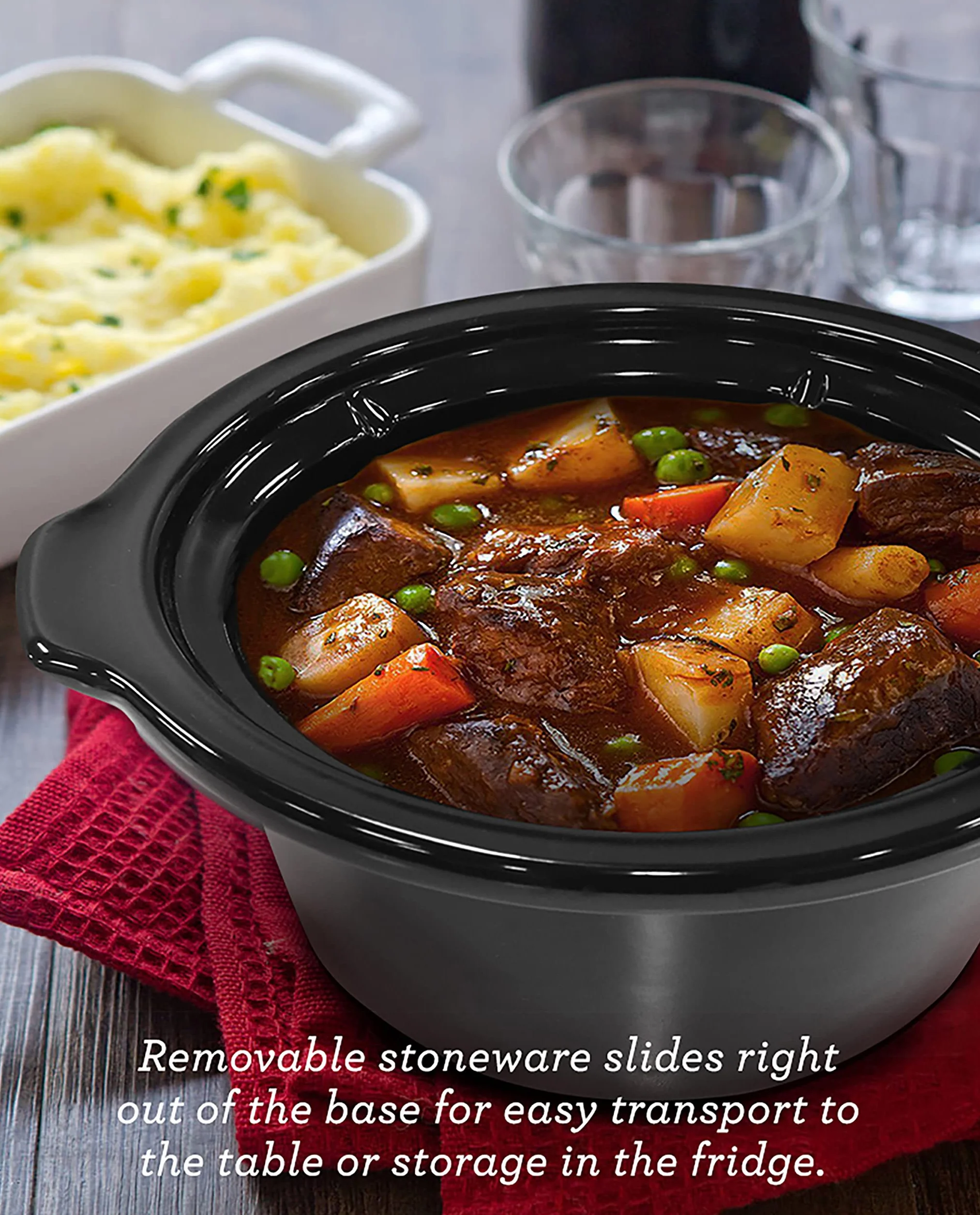 Elite Gourmet MST-275XP Wolnowar Elektryczny 2,27 l Regulowana Temperatura Szklana Pokrywka Fioletowy