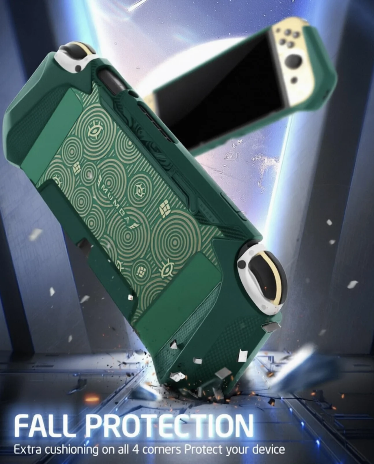 mumba Etui dokowalne do Nintendo Switch OLED 2021, seria Blade, pokrowiec ochronny z TPU, akcesoria kompatybilne z Nintendo Switch OLED 17.8 cm i kontrolerem Joy-Con (Viridian)