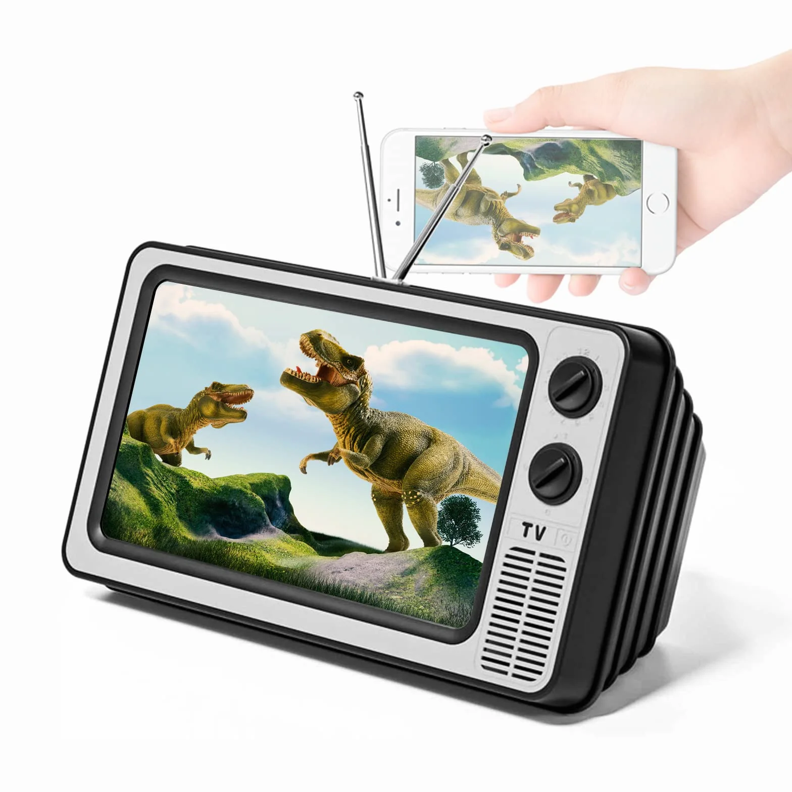 STEBRUAM Lupa ekranu 12-calowa cienki wzmacniacz do telefonu komórkowego 3D do oglądania filmów, składany ekran, powiększony stojak lustrzany do telefonu komórkowego (szary)