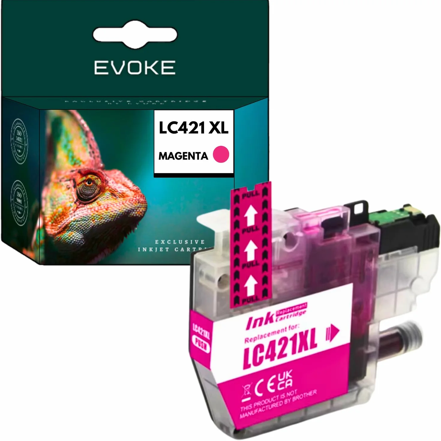 EVOKE LC421 Zestaw tuszy kompatybilny z Brother DCP-J1050DW DCP-J1140DW MFC-J1010DW (Zestaw CMYK) 500 Stron 46 ml