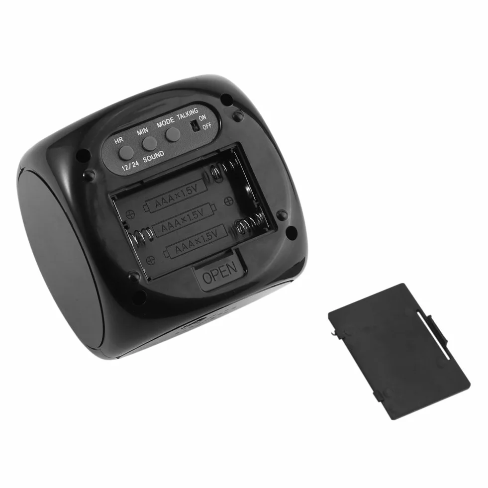 Zegar projekcyjny Haofy, budzik LED, wielofunkcyjna cyfrowa projekcja ścienna LCD Nastrój Mówiący wyświetlacz temperatury do sypialni, sufitu, kuchni, biurka, półki, ściany