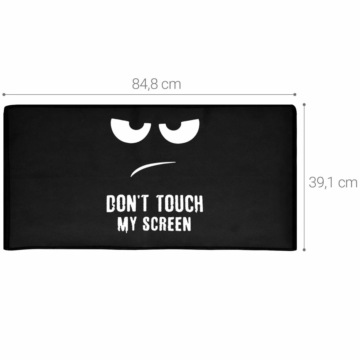 kwmobile Pokrowiec na monitor komputerowy kompatybilny z monitorem 86.4-89.9 cm - Don't Touch My Screen biały/czarny