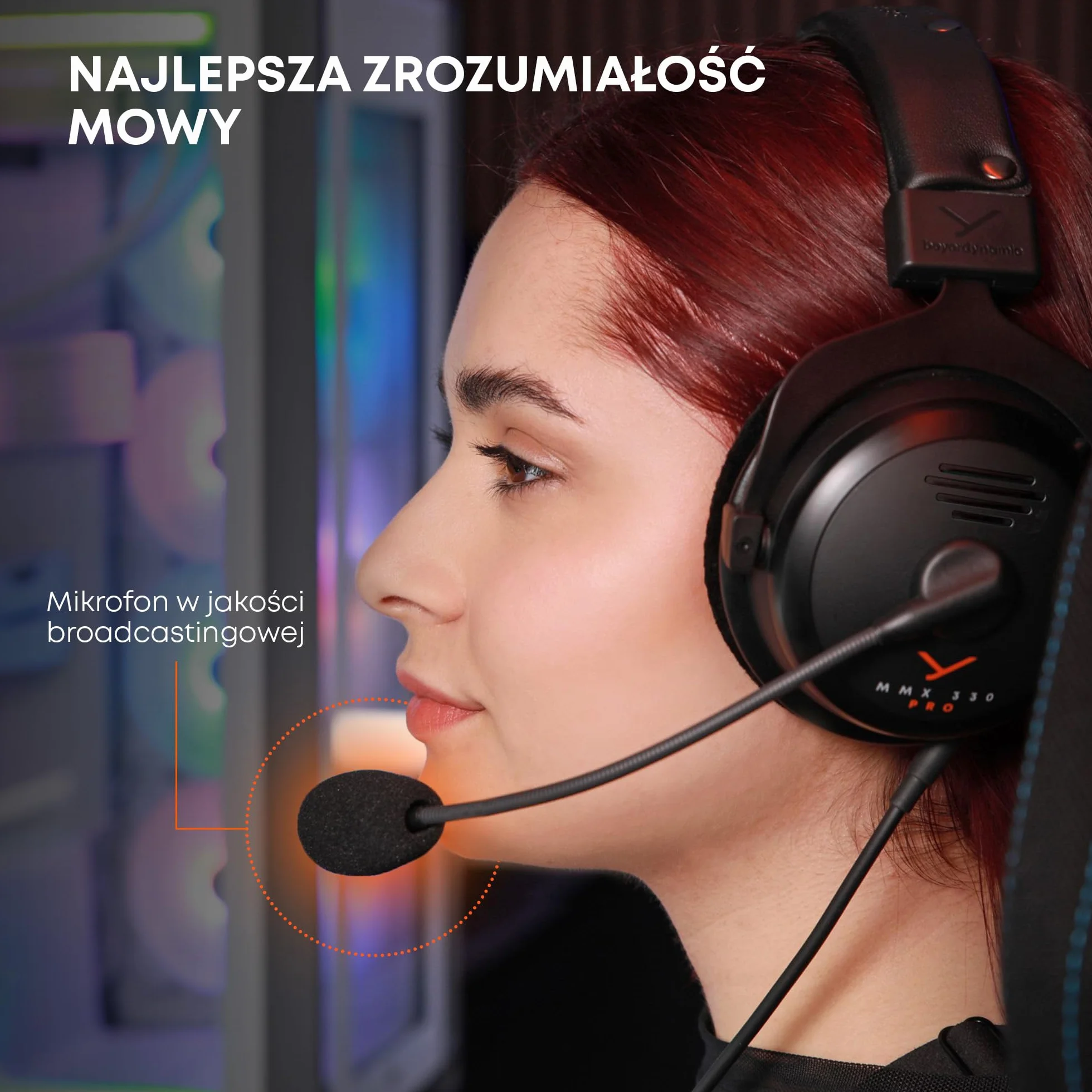 beyerdynamic MMX 330 PRO otwarte słuchawki gamingowe z przetwornikiem STELLAR.45 i mikrofonem pojemnościowym, przewodowe słuchawki gamingowe Made in Germany