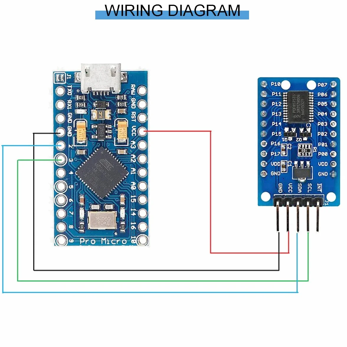 2 sztuki PCF8575 IO Expander moduł I2C do 16IO moduł I/O Extension Shield moduł 16 bitów SMBus I/O z kablem Dupont do Arduino UNO R3
